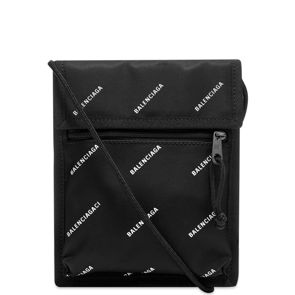 Balenciaga Small Nylon All Over Logo Cross-Body Pouch - 1