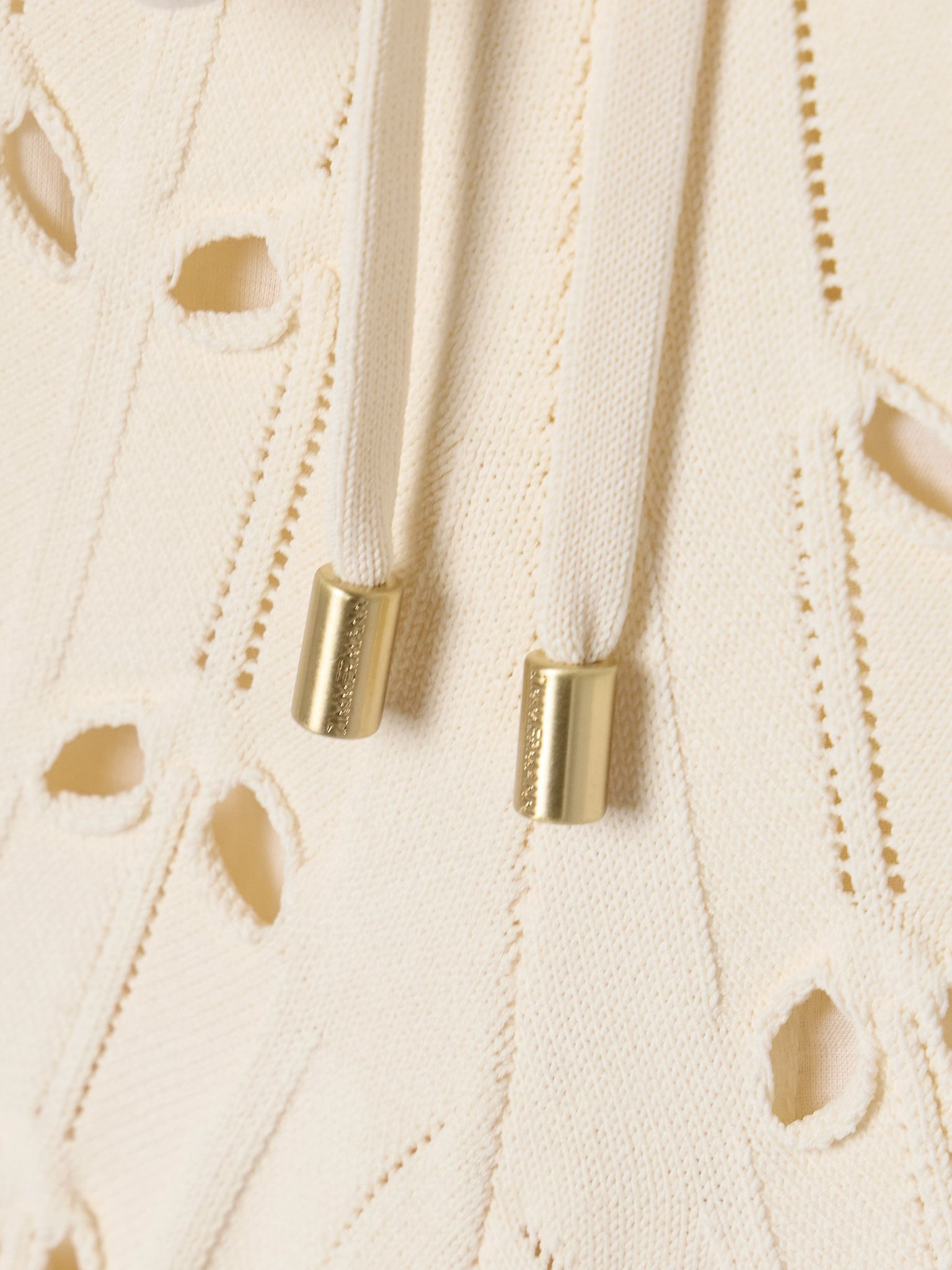 Rhiannon cutout pointelle-knit shorts Cream - 4