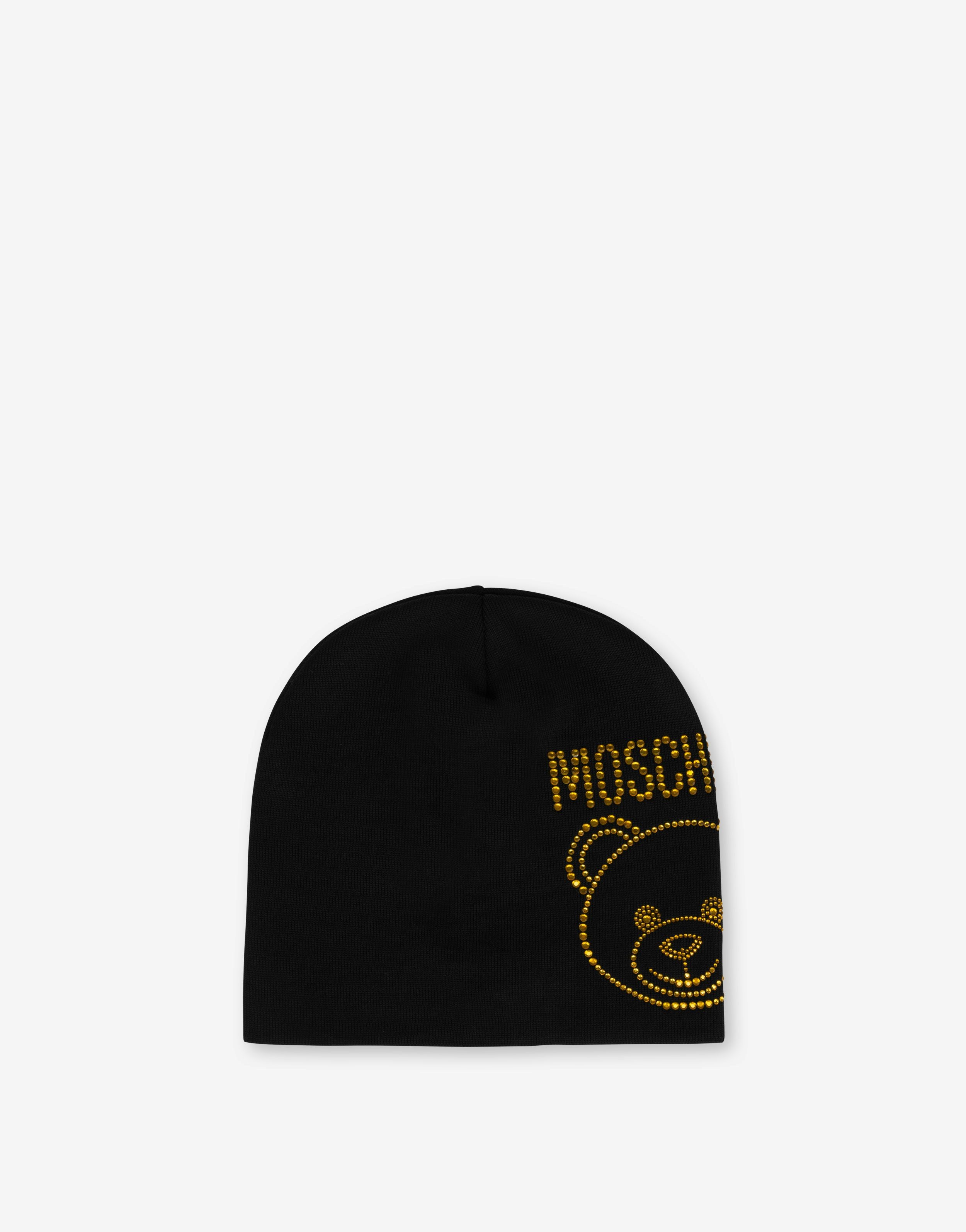 KNIT HAT RHINESTONE TEDDY BEAR - 1