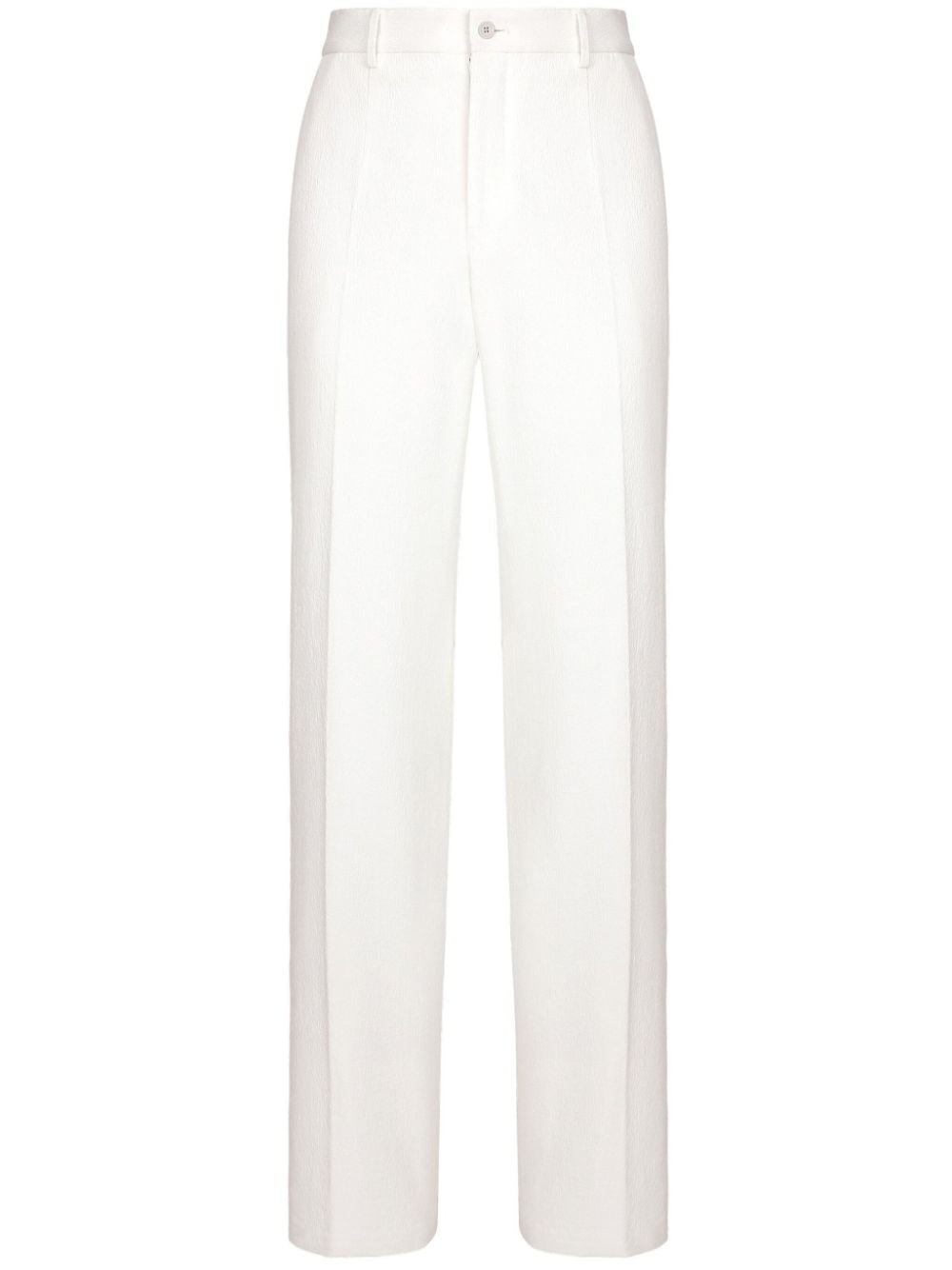 straight-leg cotton-blend trousers - 1