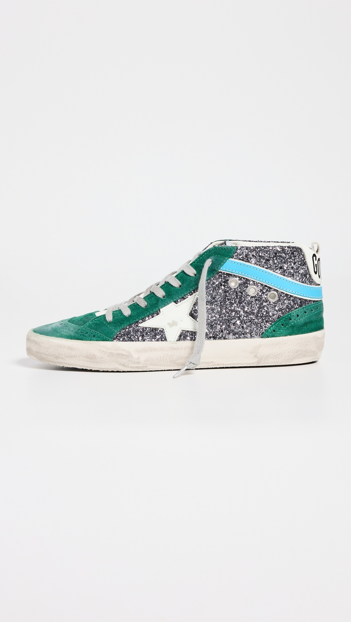 Mid Star Glitter Upper Suede Wave Sneakers - 6