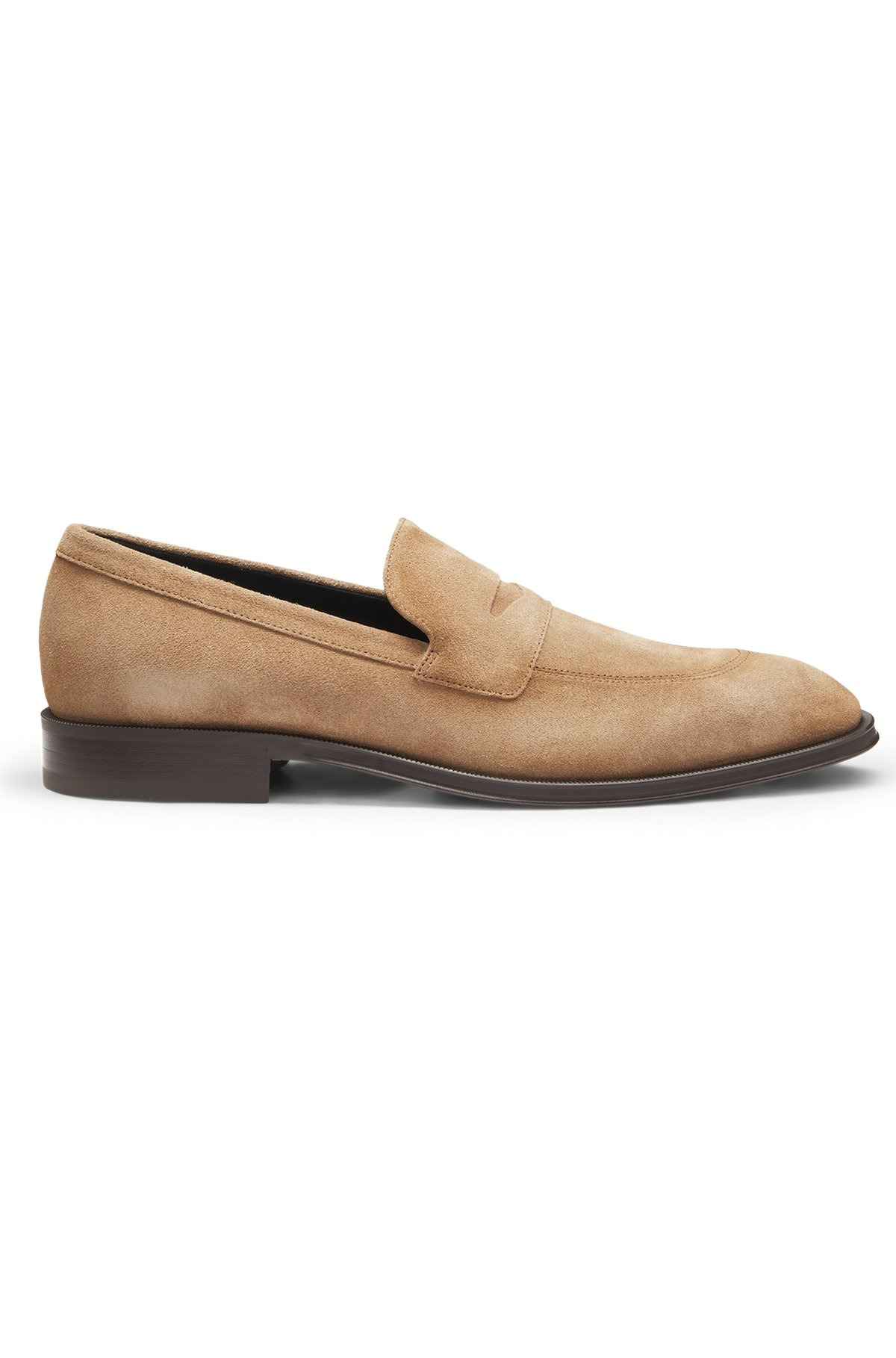 ITALIAN-MADE SUEDE LOAFERS WITH PENNY TRIM - 1