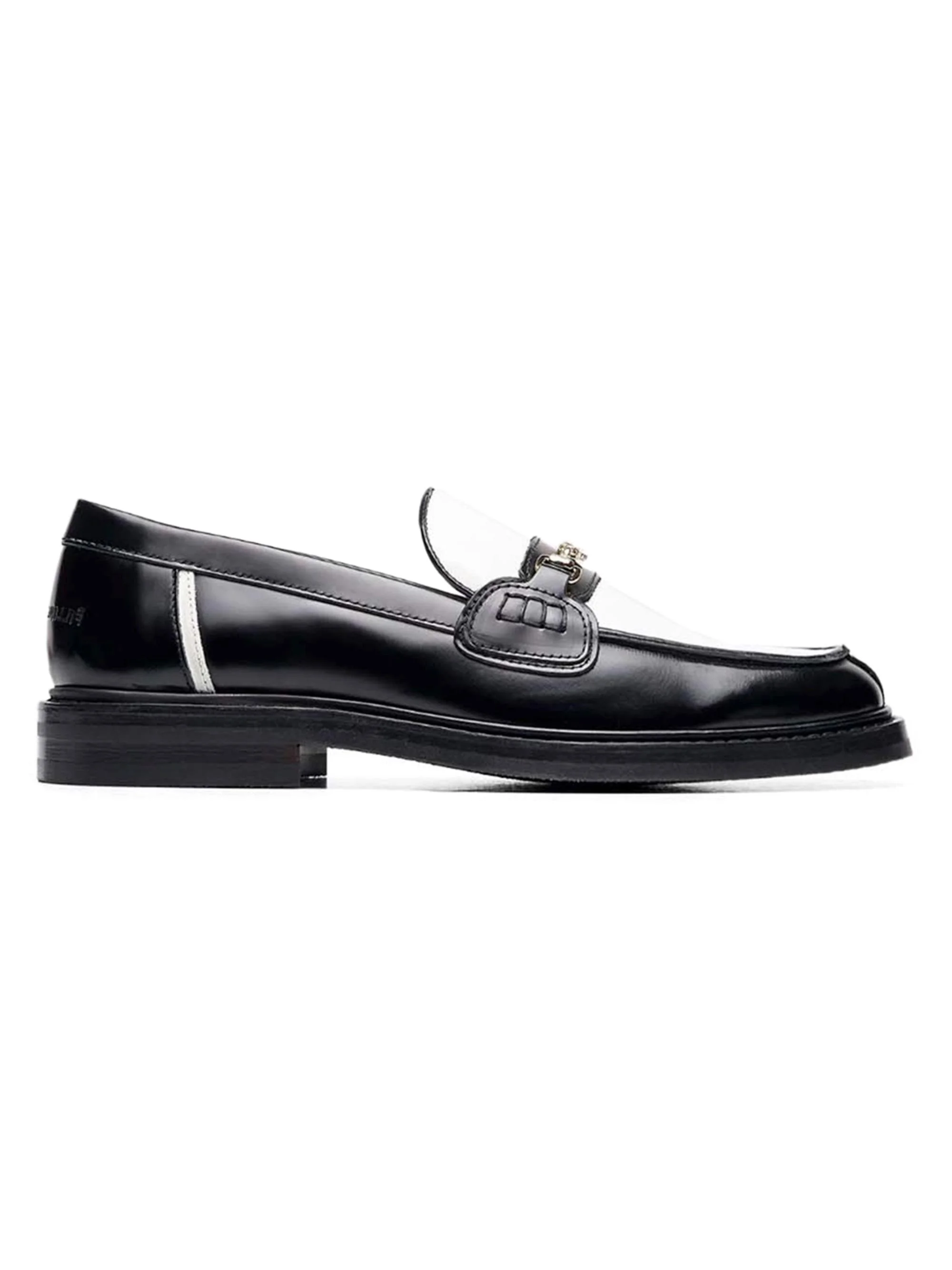 Men's Polido Leather Loafers - White Black - 1