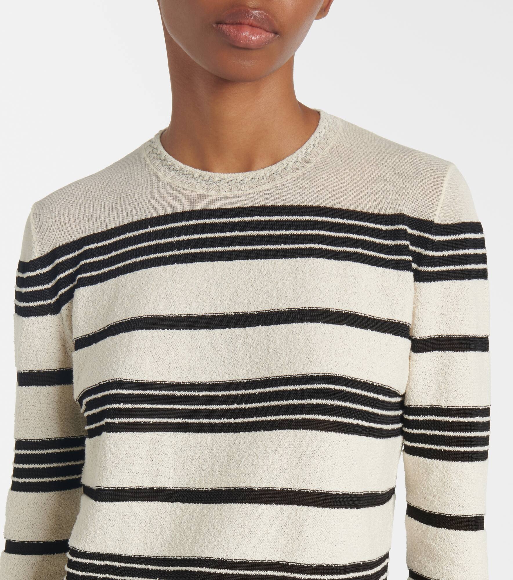 Striped cotton-blend sweater - 4
