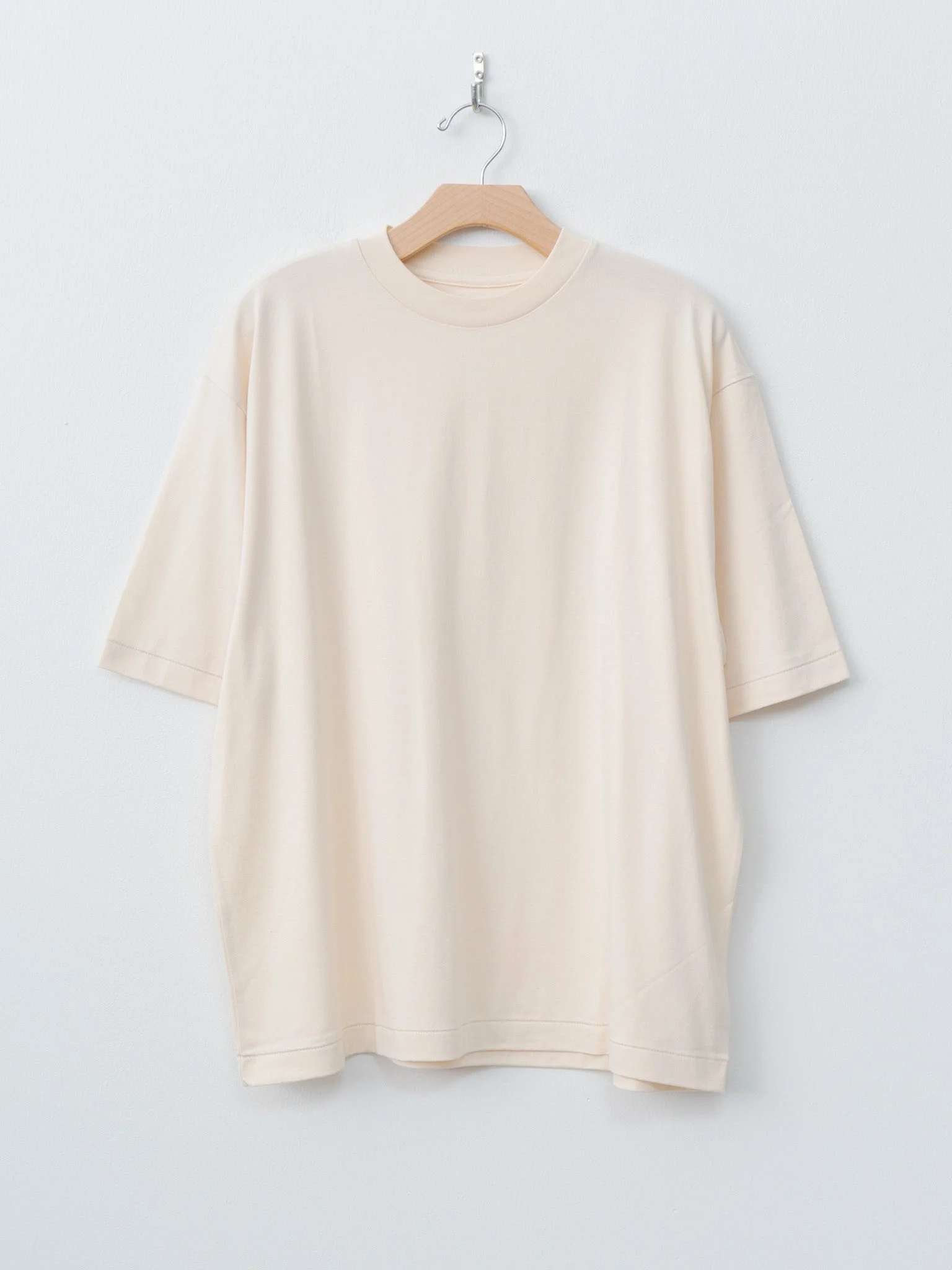 Silk Cotton S/S Tee Wide - Ivory - 1