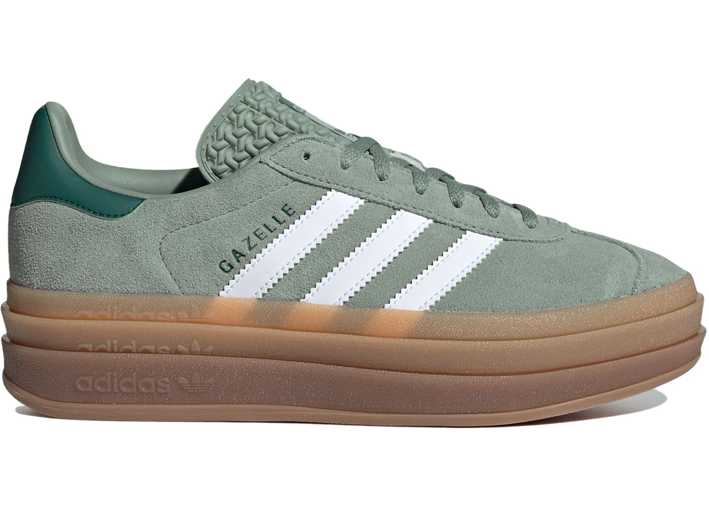 adidas Gazelle Bold Silver Green Gum (Womens) - 1