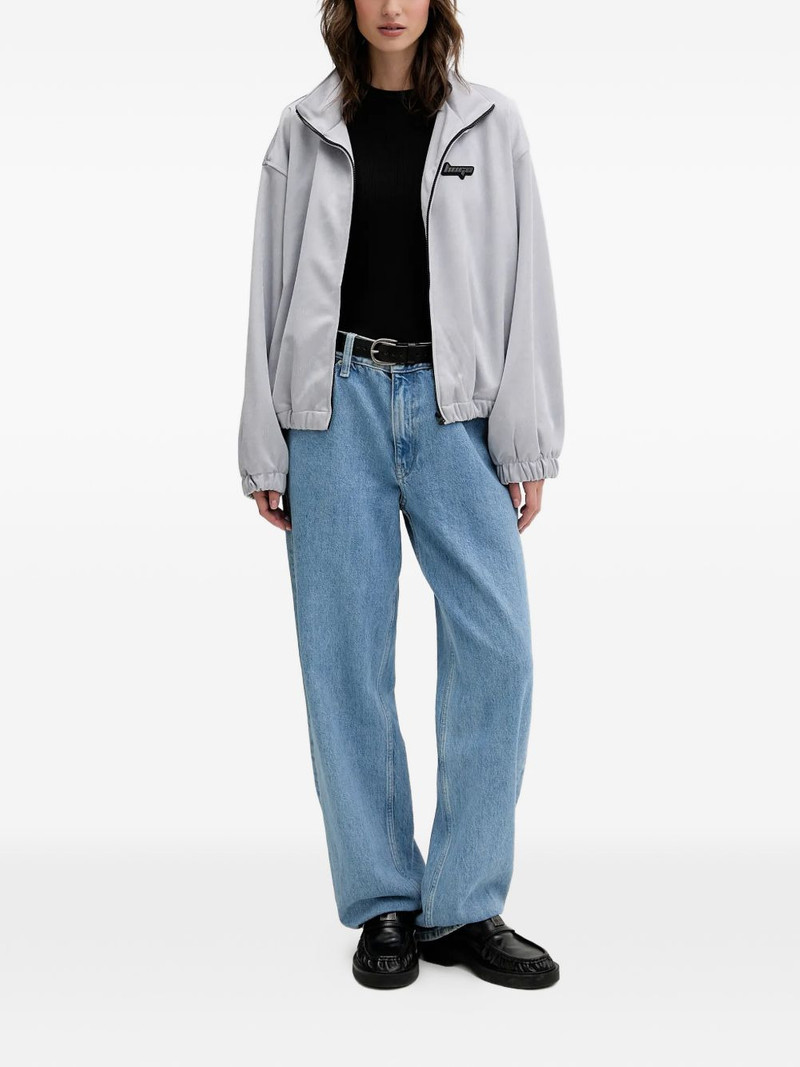 HUGO logo-patch-zip-up bomber jacket outlook