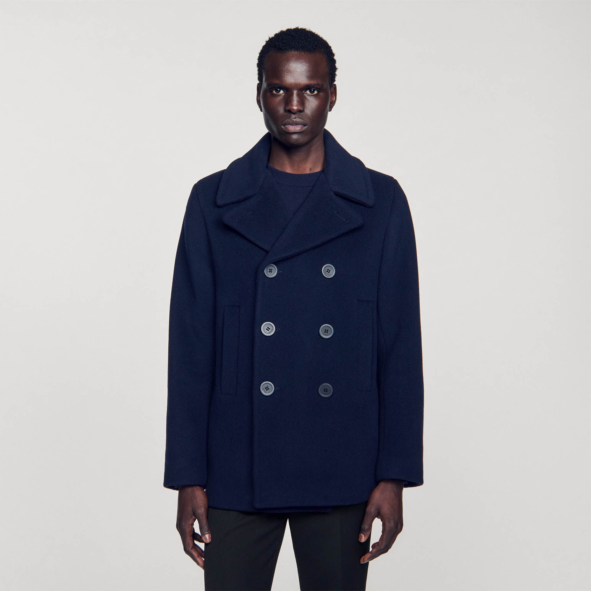 WOOL PEA COAT - 5