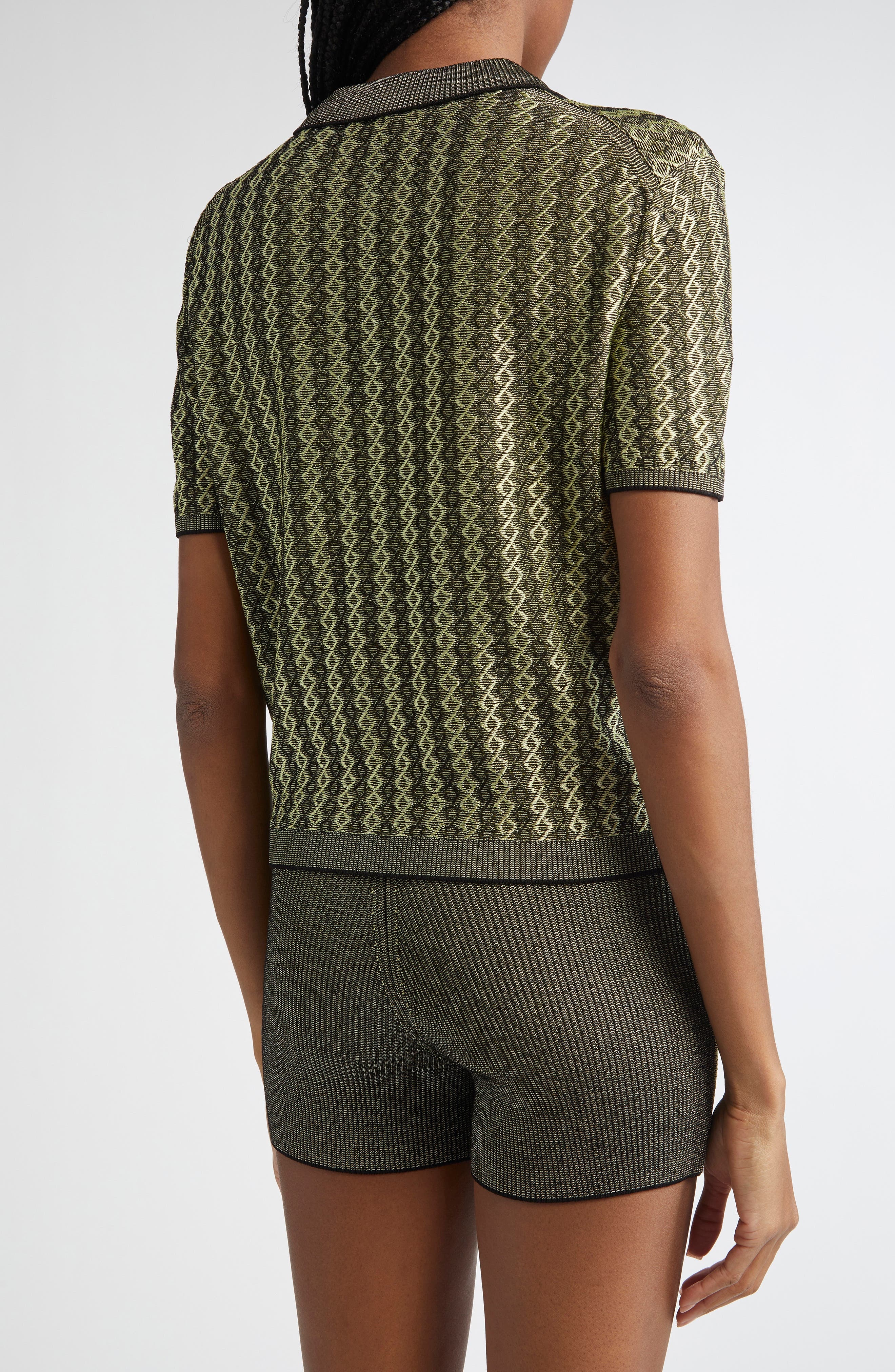 Jacquemus Le Polo Marino Polo in Green/Multi Black at Nordstrom - 3
