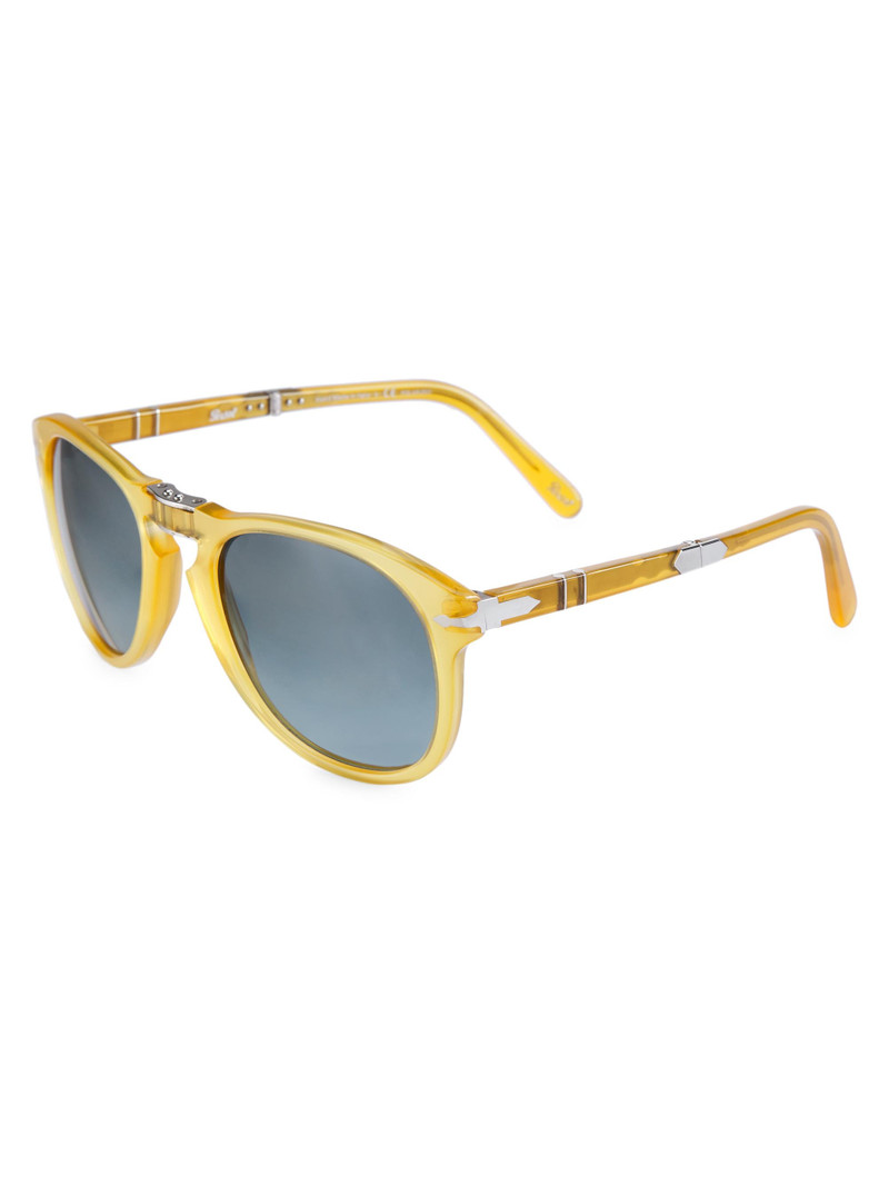 Men's 54MM Round Sunglasses - Yellow 1