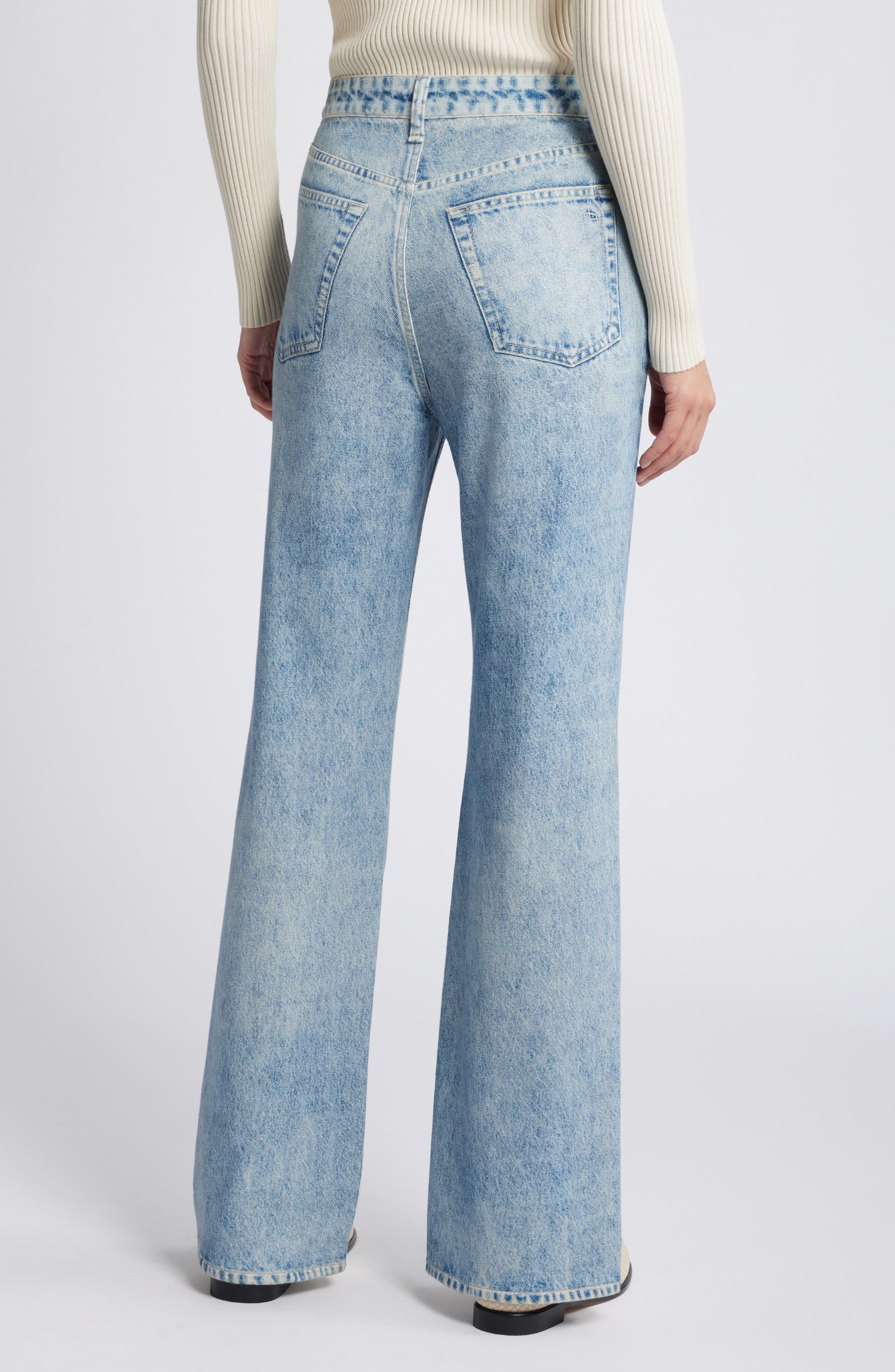 rag & bone Miramar Shea Relaxed Straight Cotton Terry Sweatpant Jeans in Riverly at Nordstrom - 2