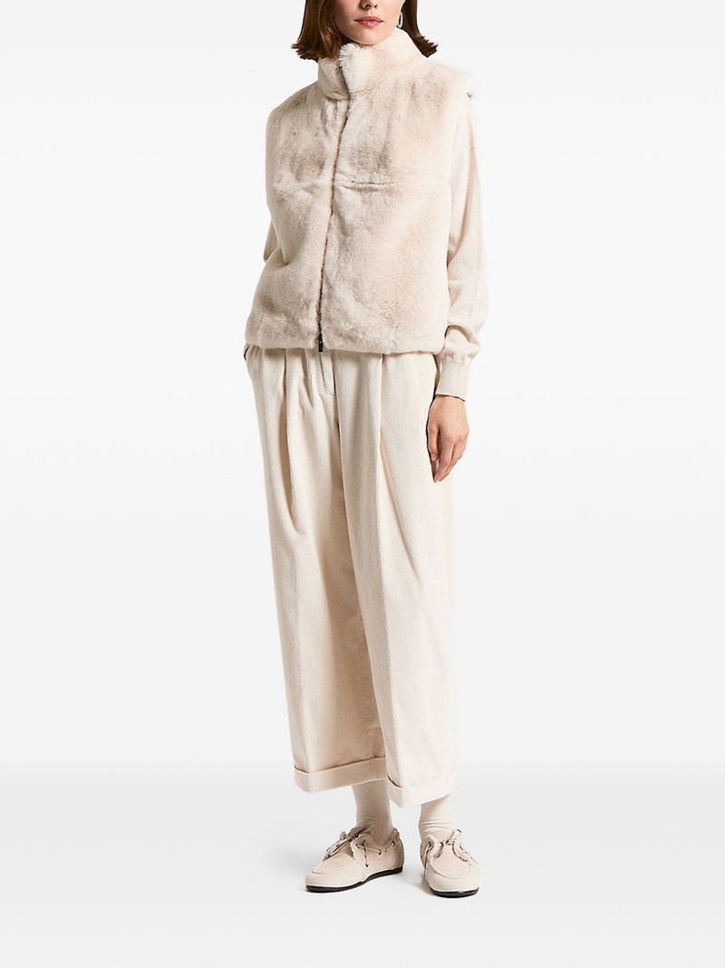 PESERICO zip faux-fur gilet outlook