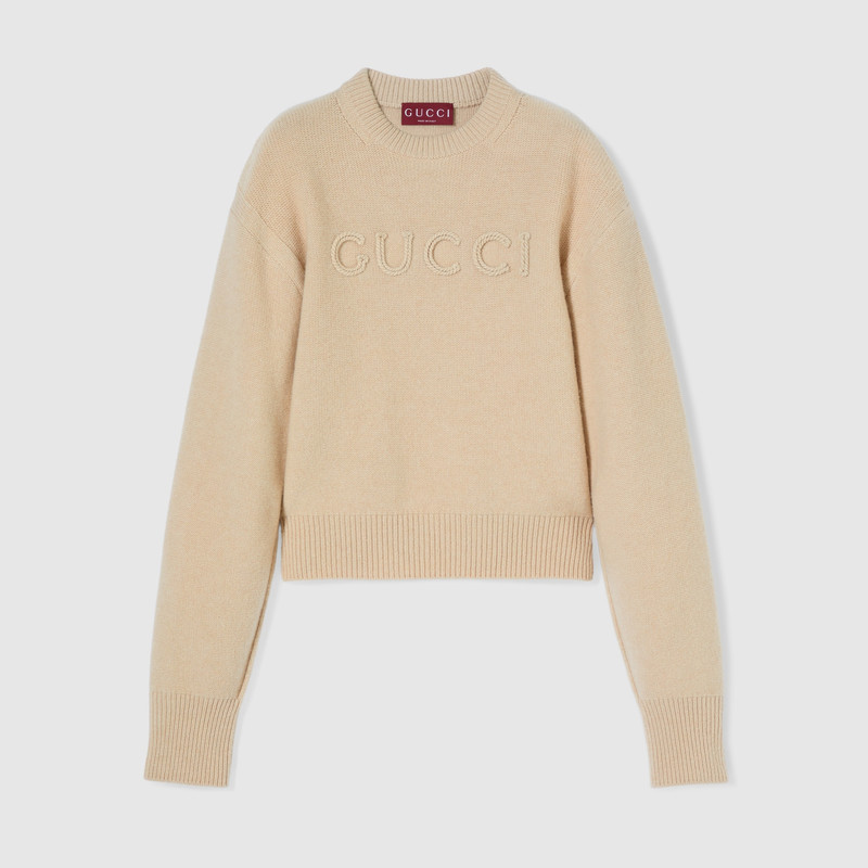Wool cashmere sweater with embroidery 1
