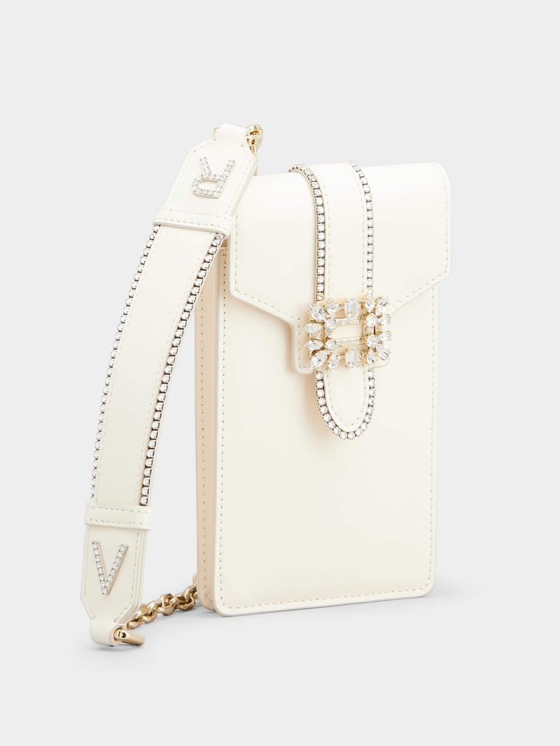 Roger Vivier Miss Vivier Pocket Phone Holder in Leather outlook