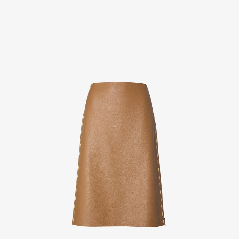 Skirt Brown leather skirt with Selleria stitching. 1