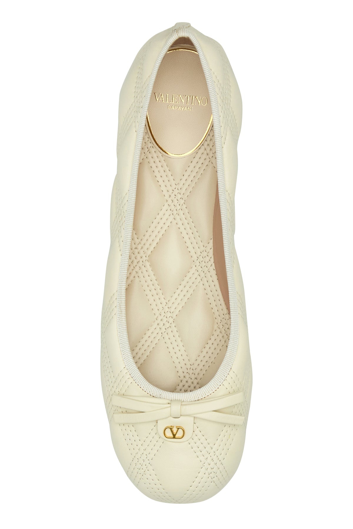 Ivory leather ballerinas - 4