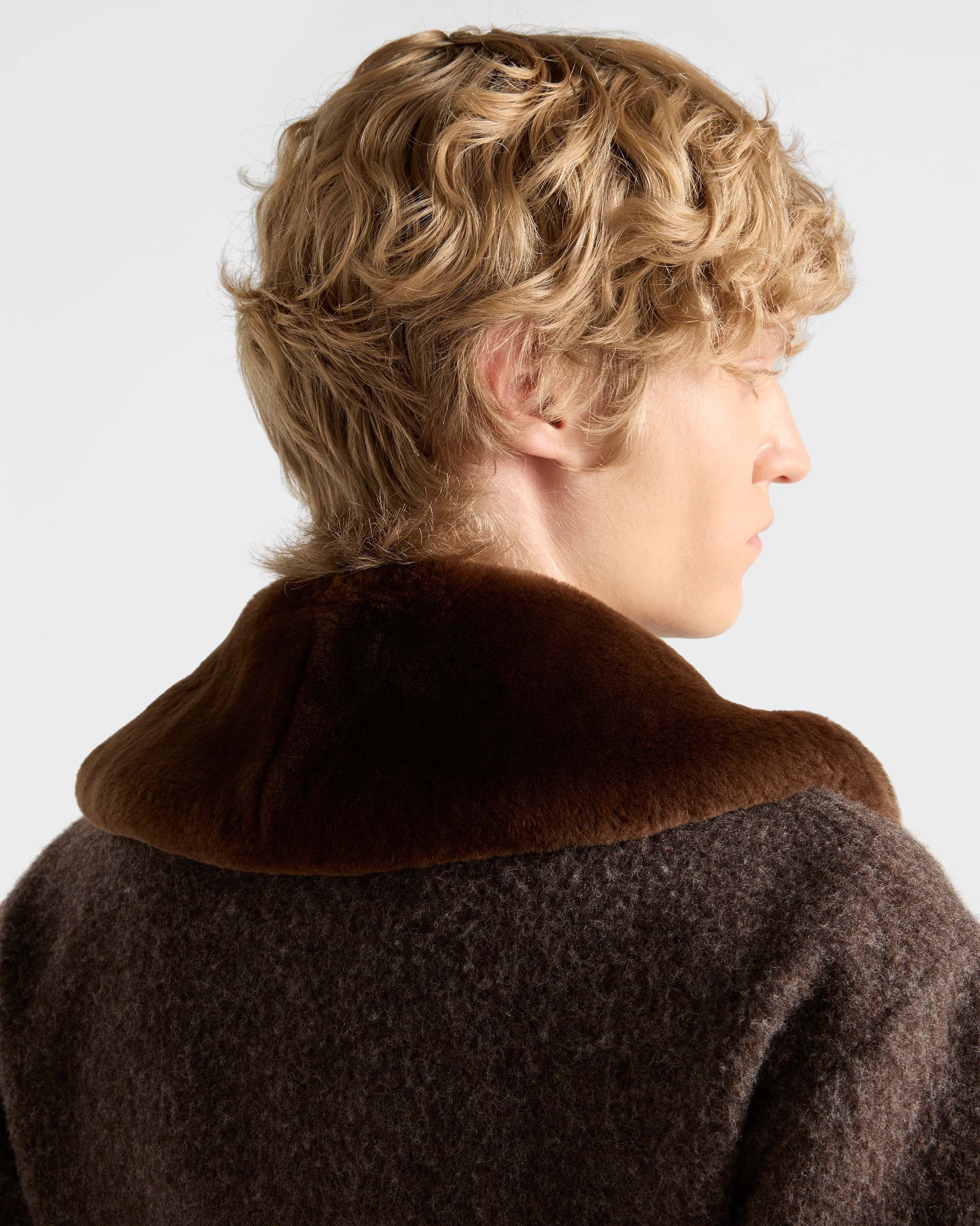Wool blouson jacket with shearling collar - 4