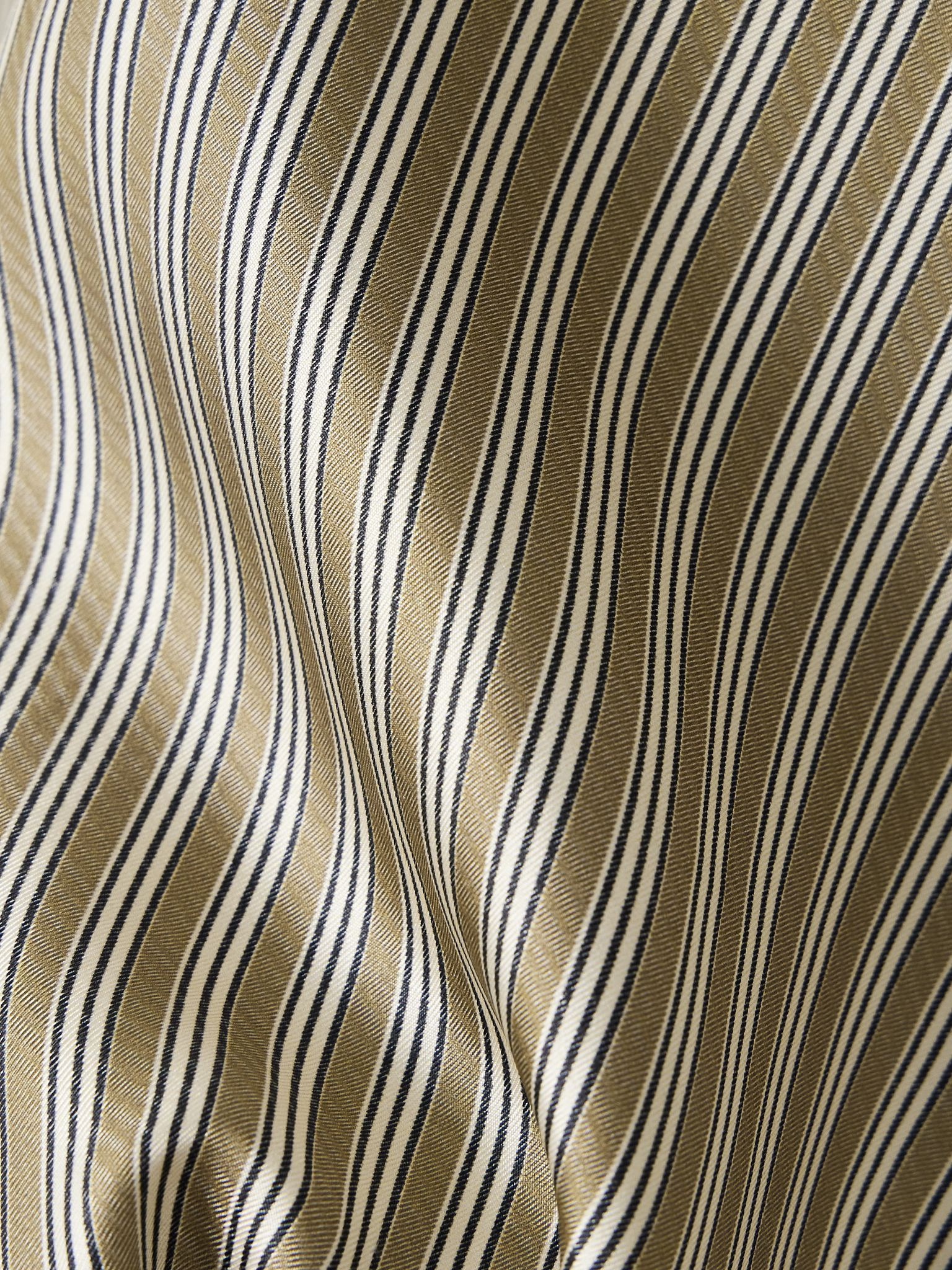 Brama striped silk-twill shirt Brown - 5