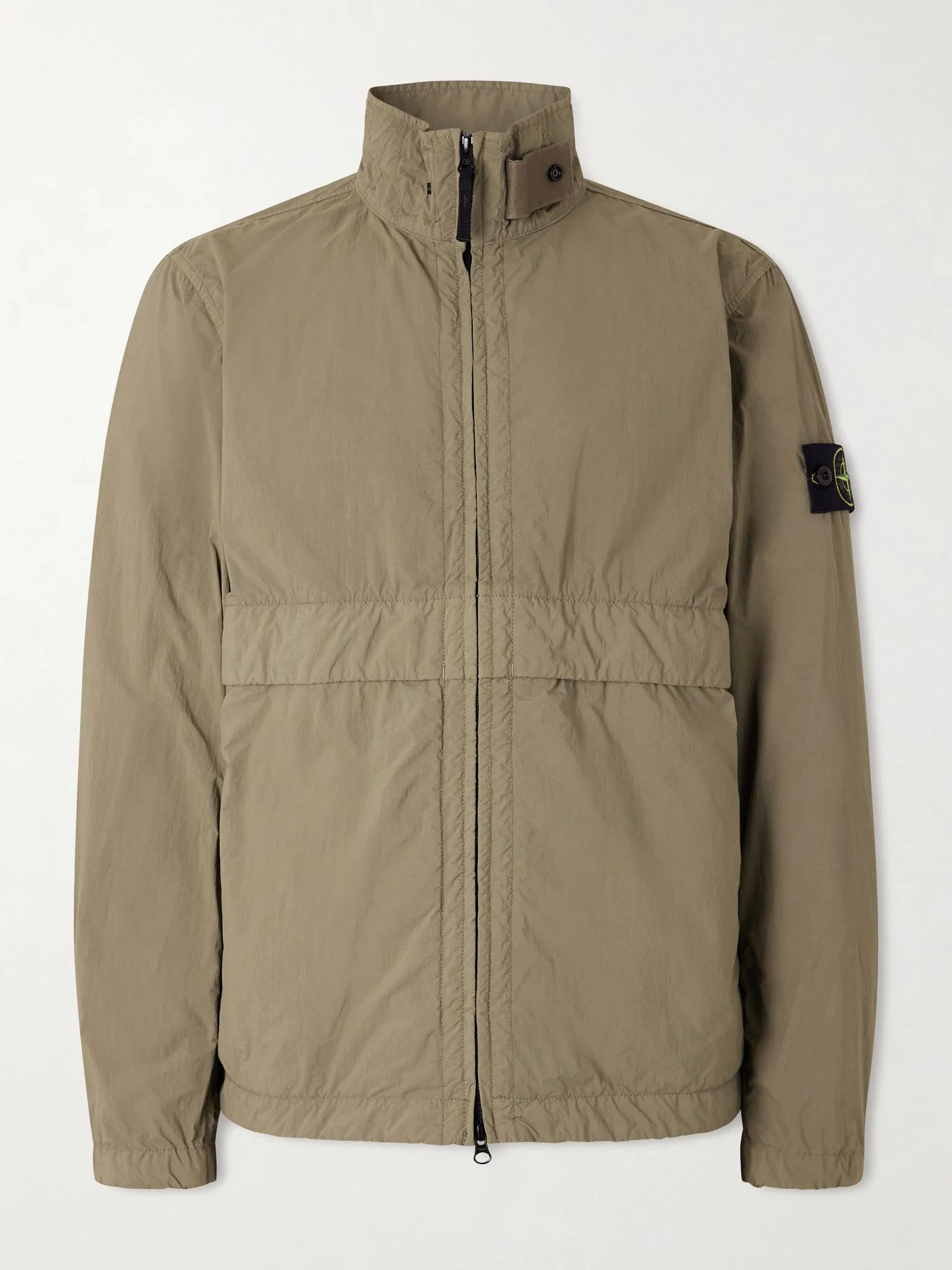 Brushed Recycled-Nylon Harrington Jacket Green - 1
