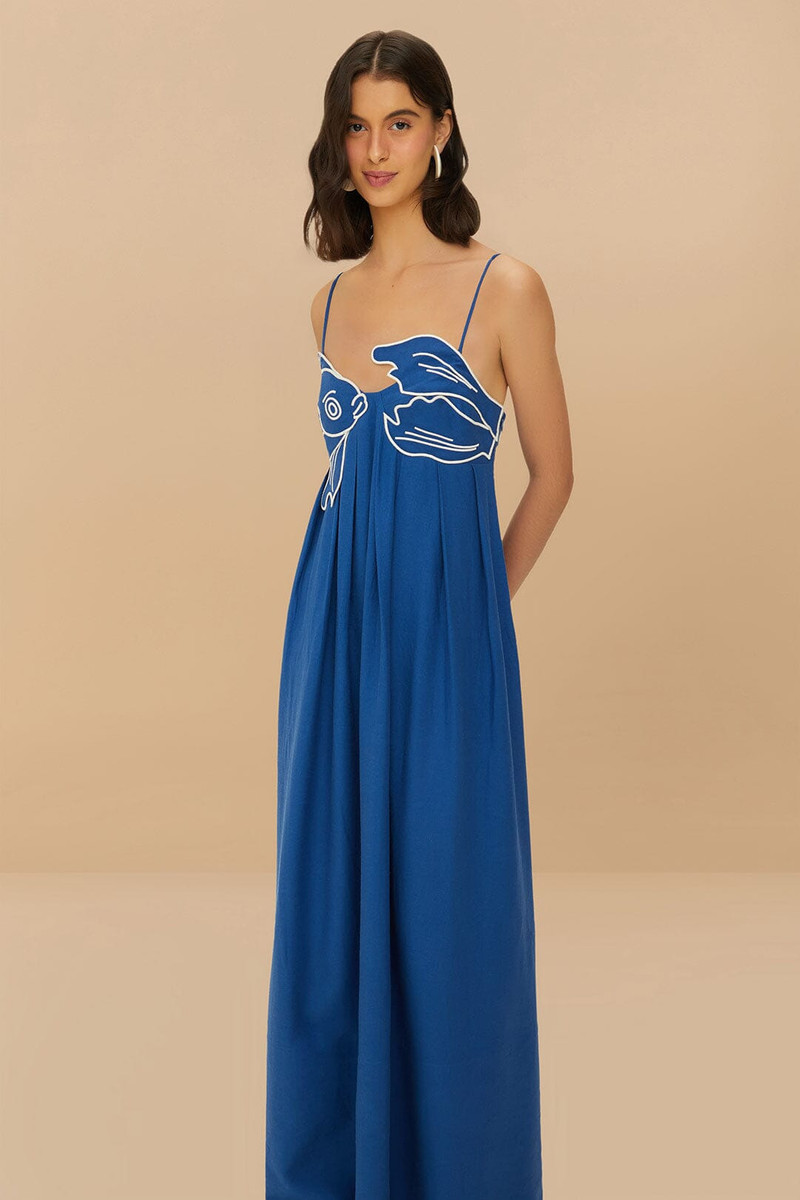 Blue Fish Top Lenzing™ Ecovero™ Euroflax™ Maxi Dress 1