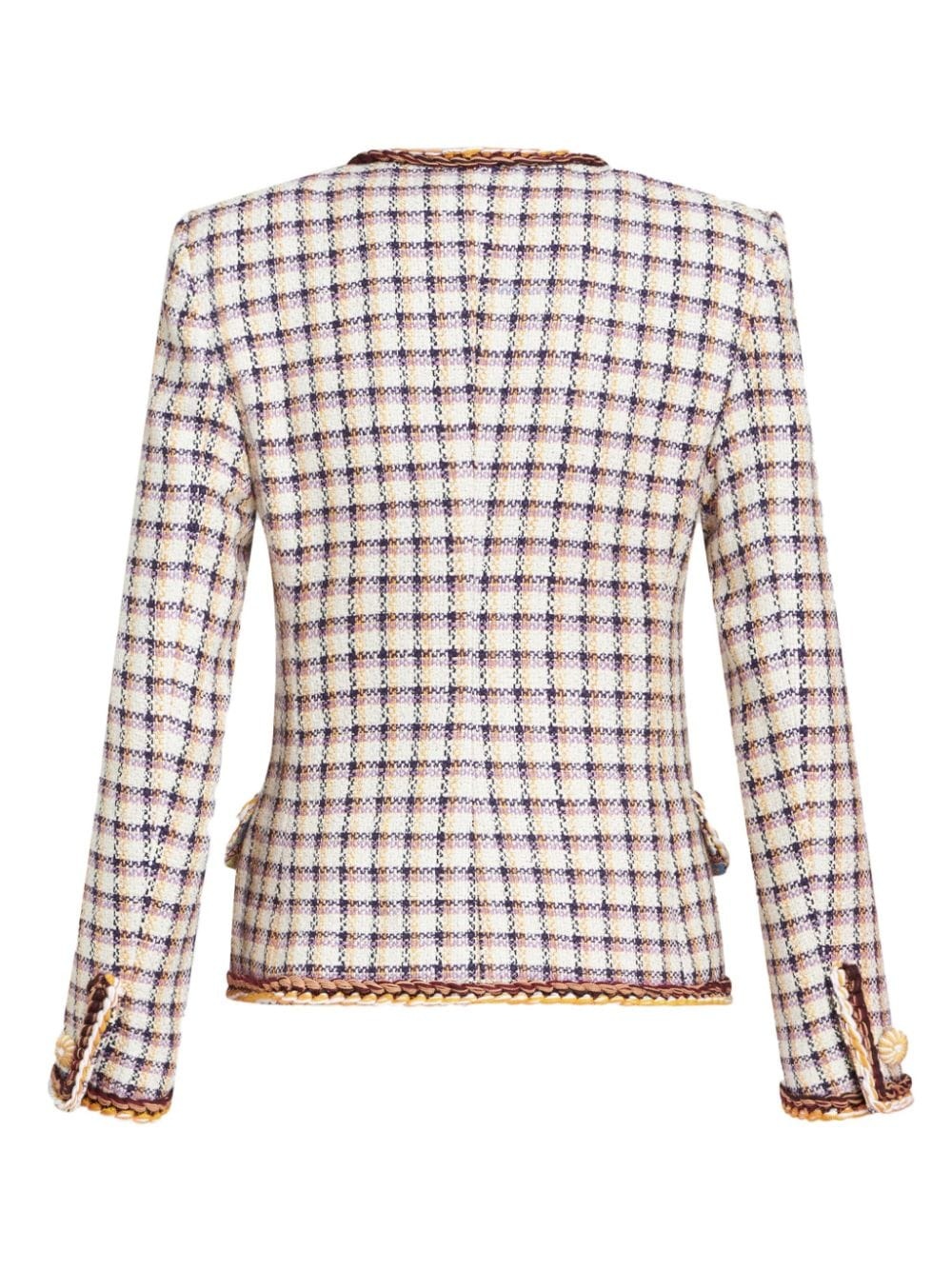 check-jacquard cotton-blend jacket - 7
