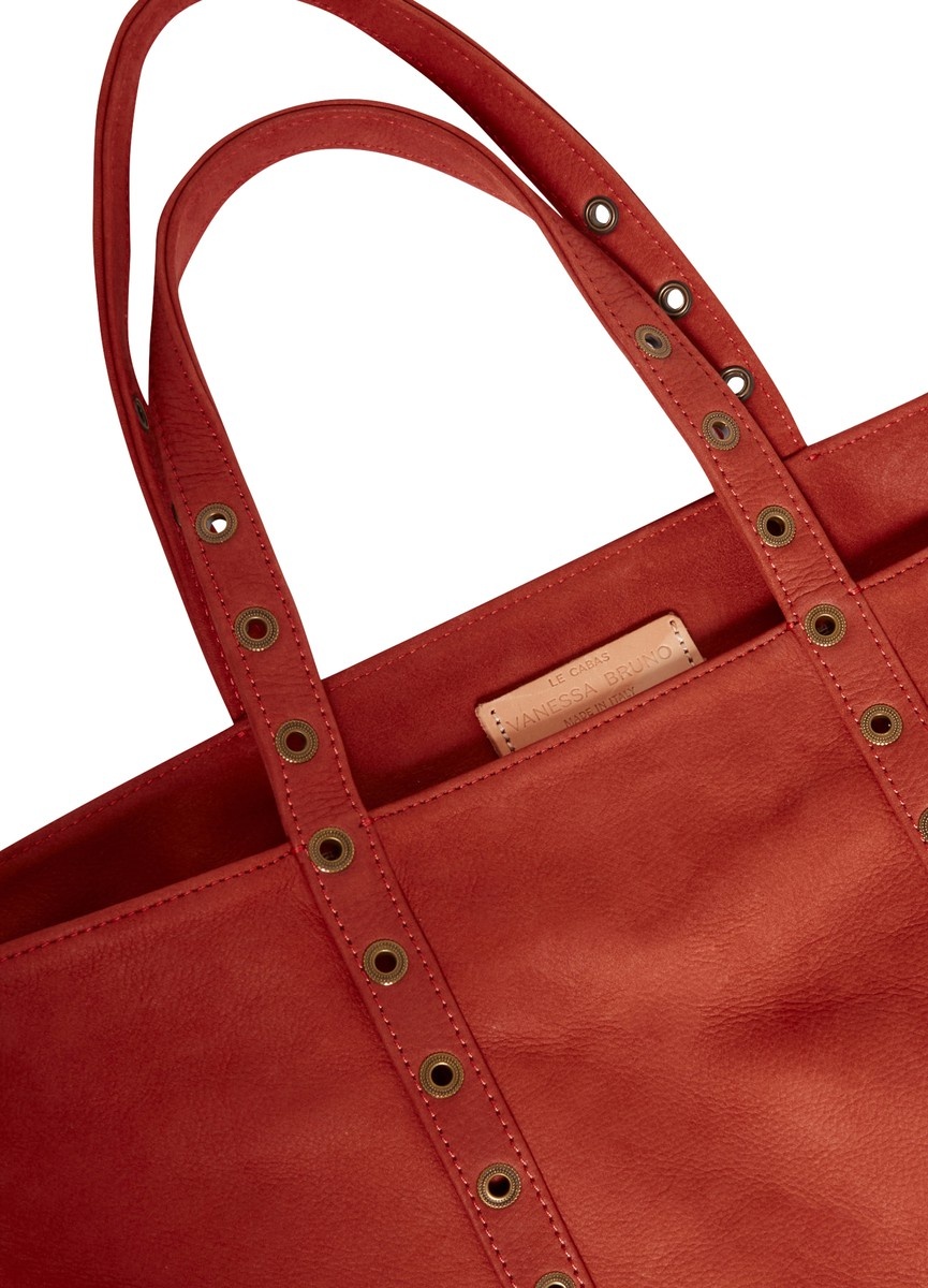 Suede leather L cabas tote bag - 4