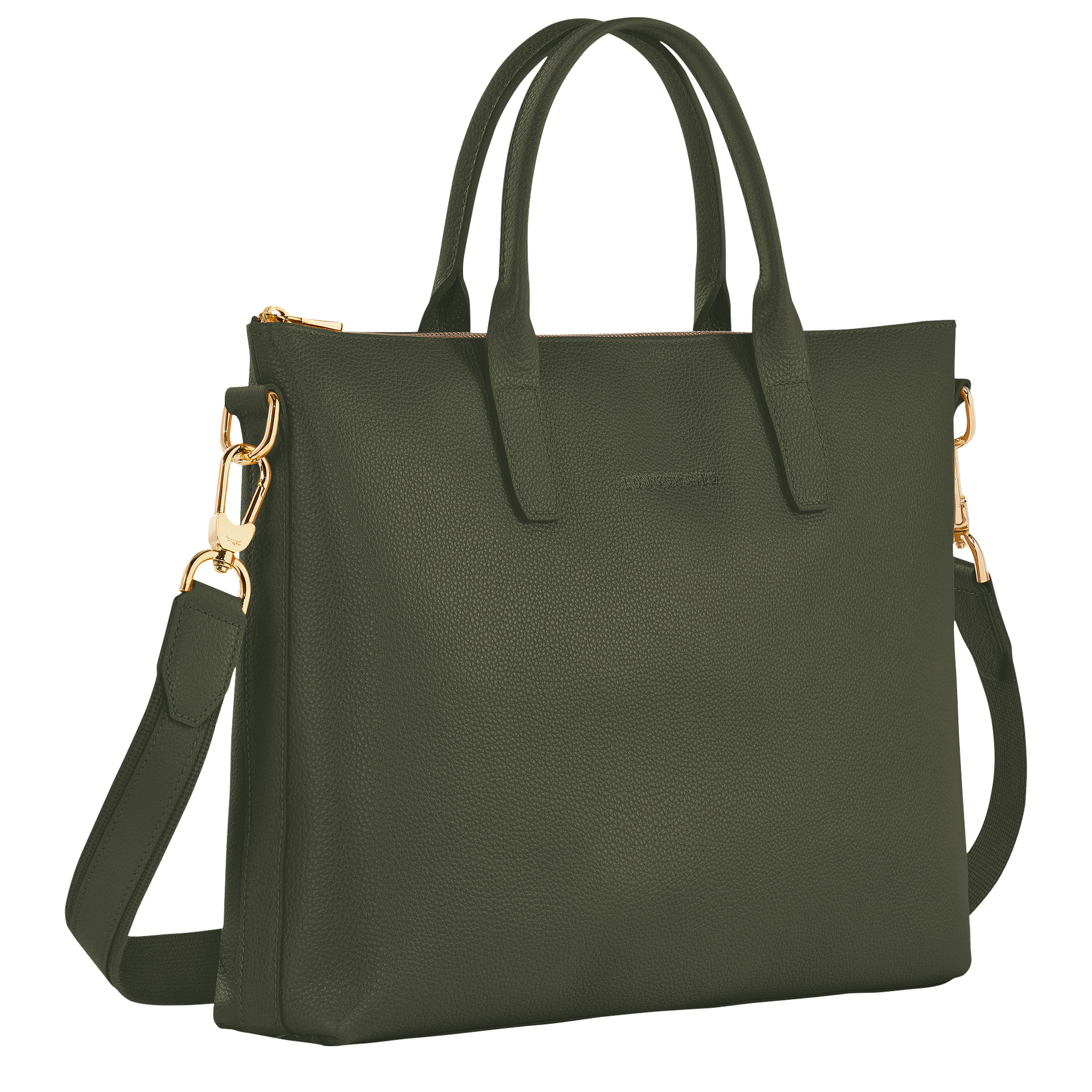 Le Foulonné S Briefcase Khaki - Leather - 3