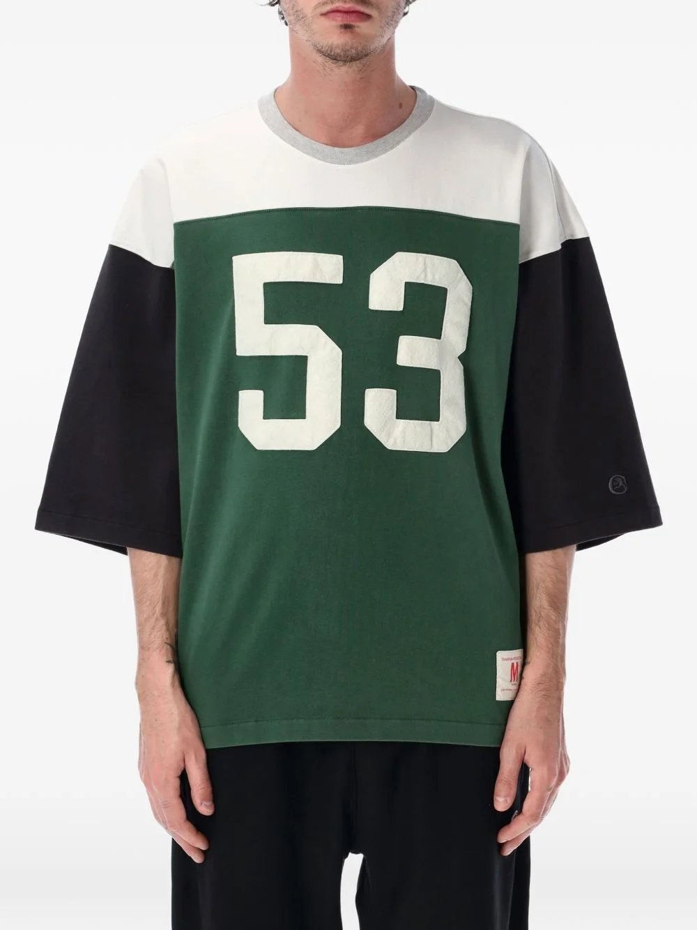 colorblock number-patch T-shirt - 1