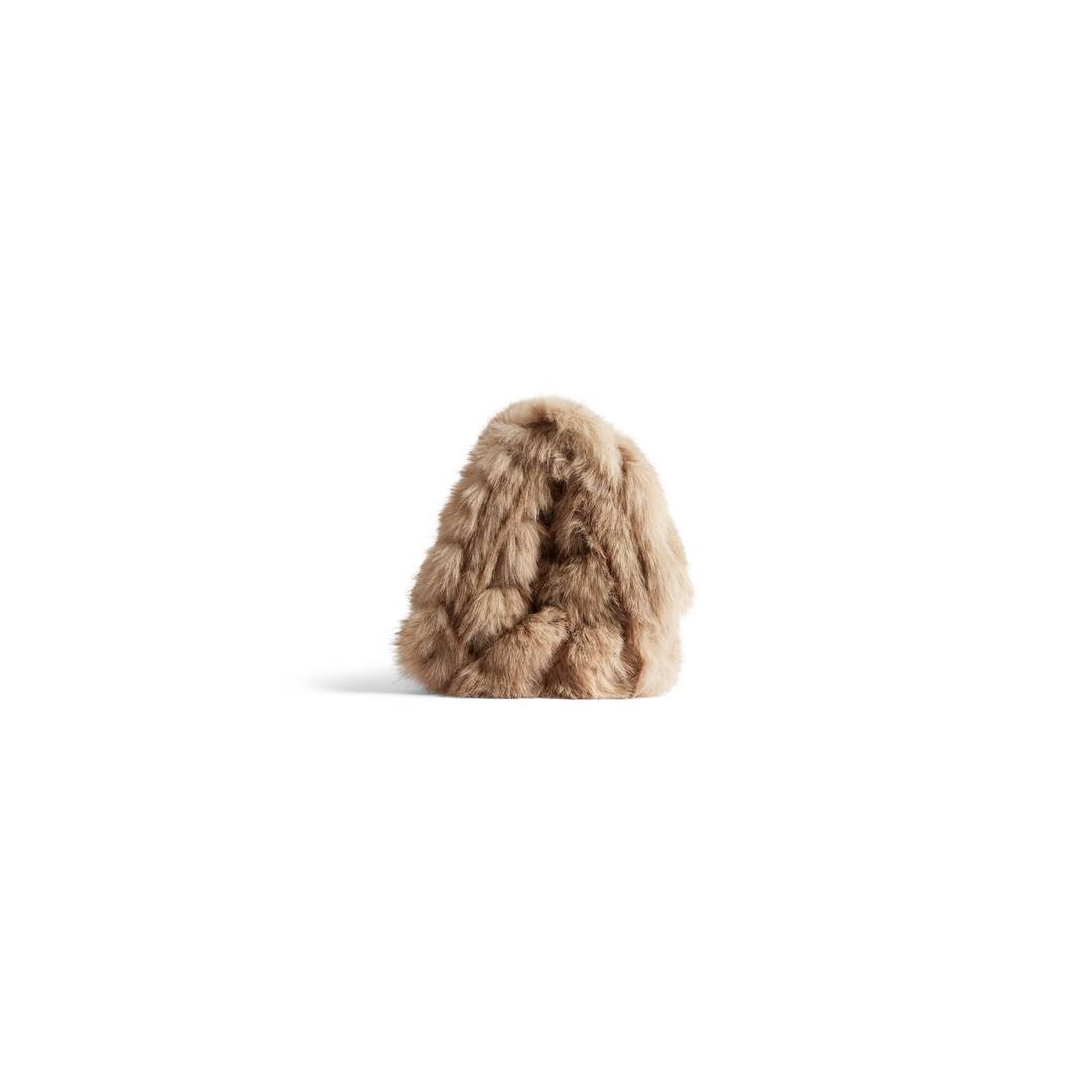 Women's Crush Medium Chain Bag Fake Fur in Beige - 3