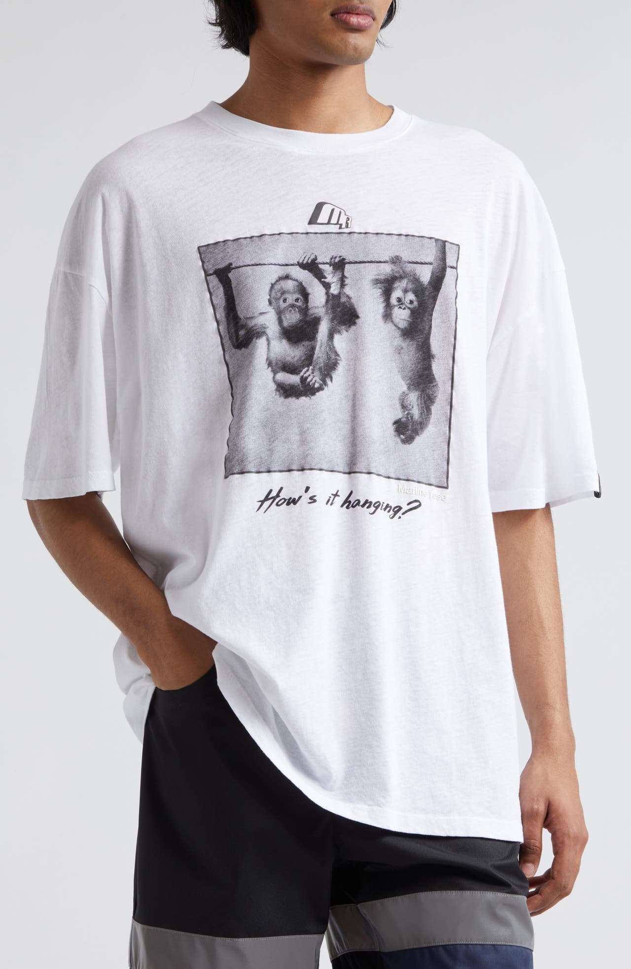 Martine Rose Oversize Graphic T-Shirt in White/Hanging at Nordstrom - 1