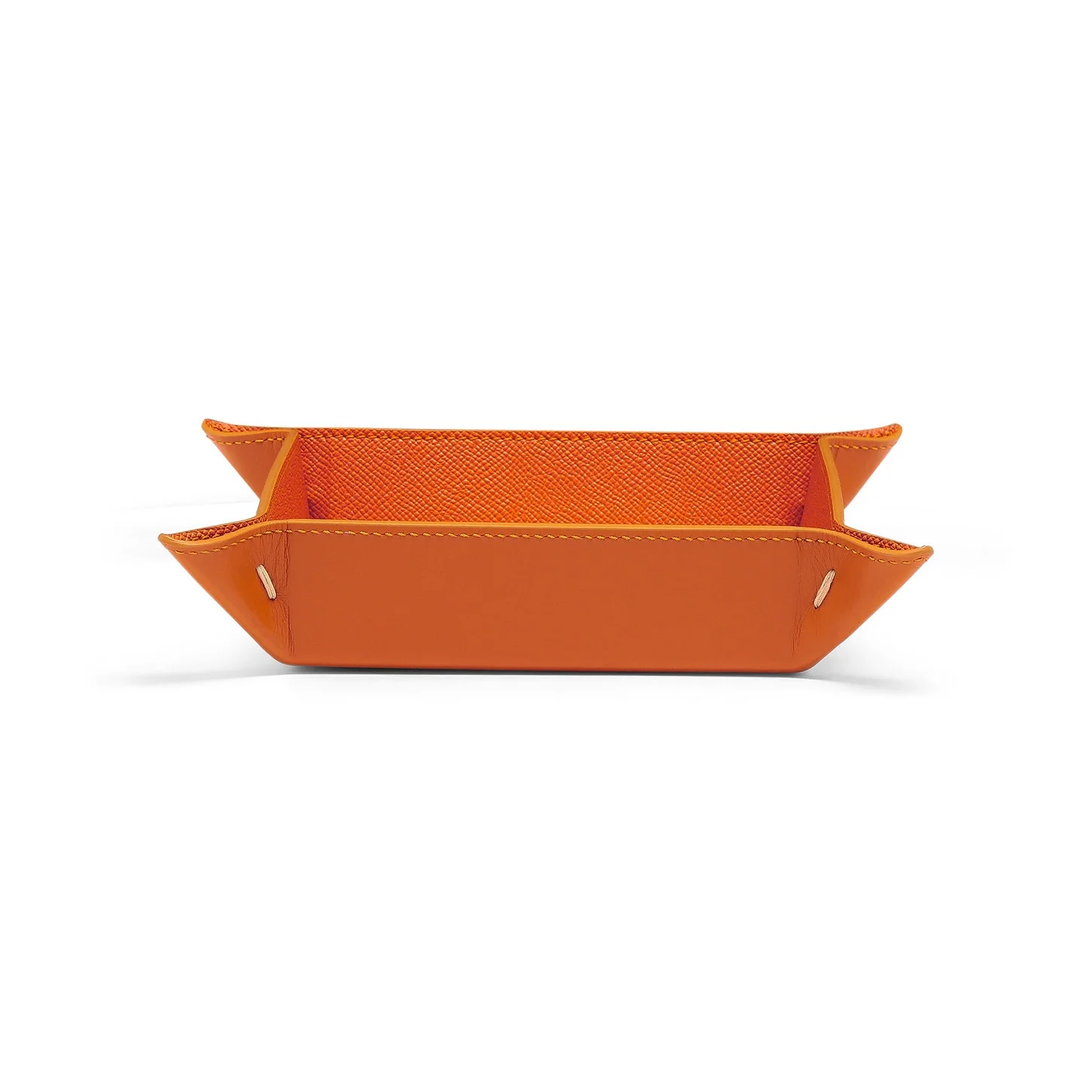 Orange saffiano leather change tray - 1