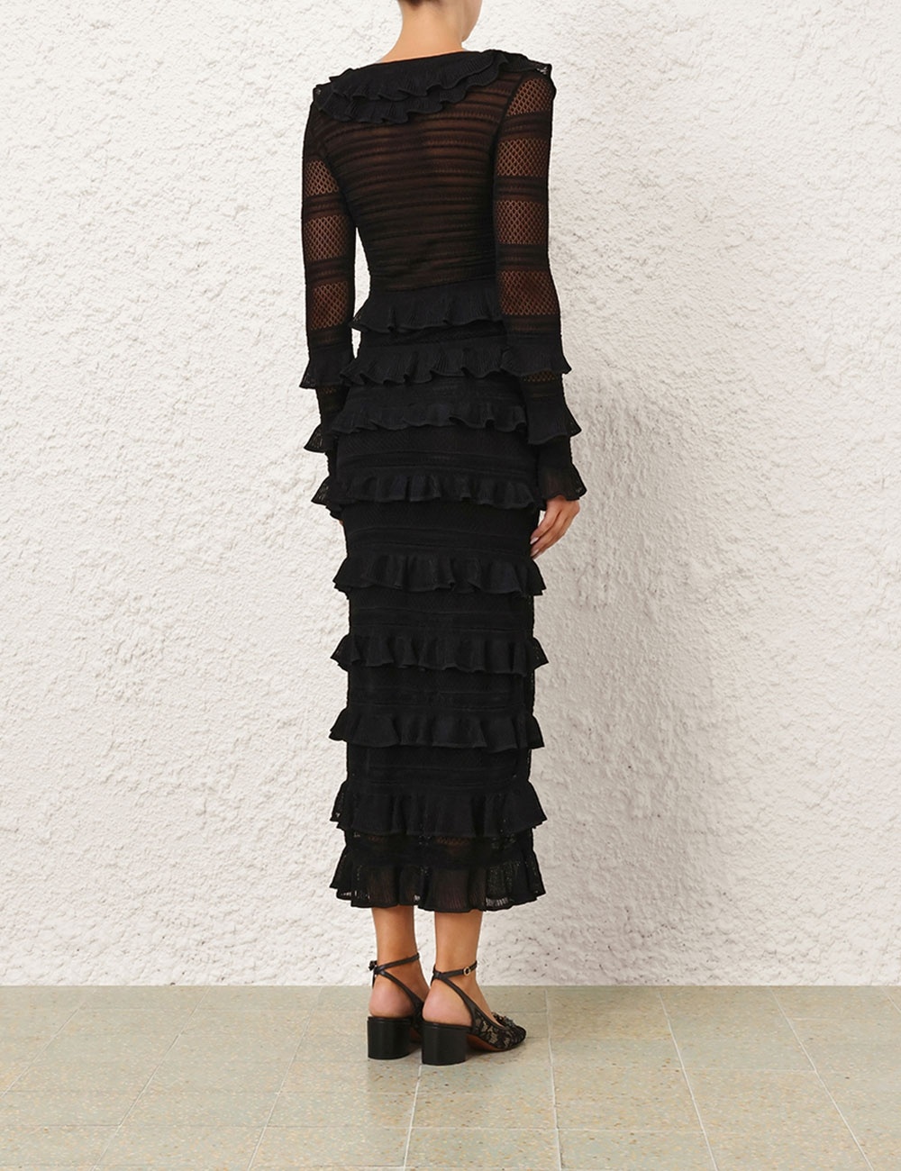 CRUSH FRILLED MIDI SKIRT - 4