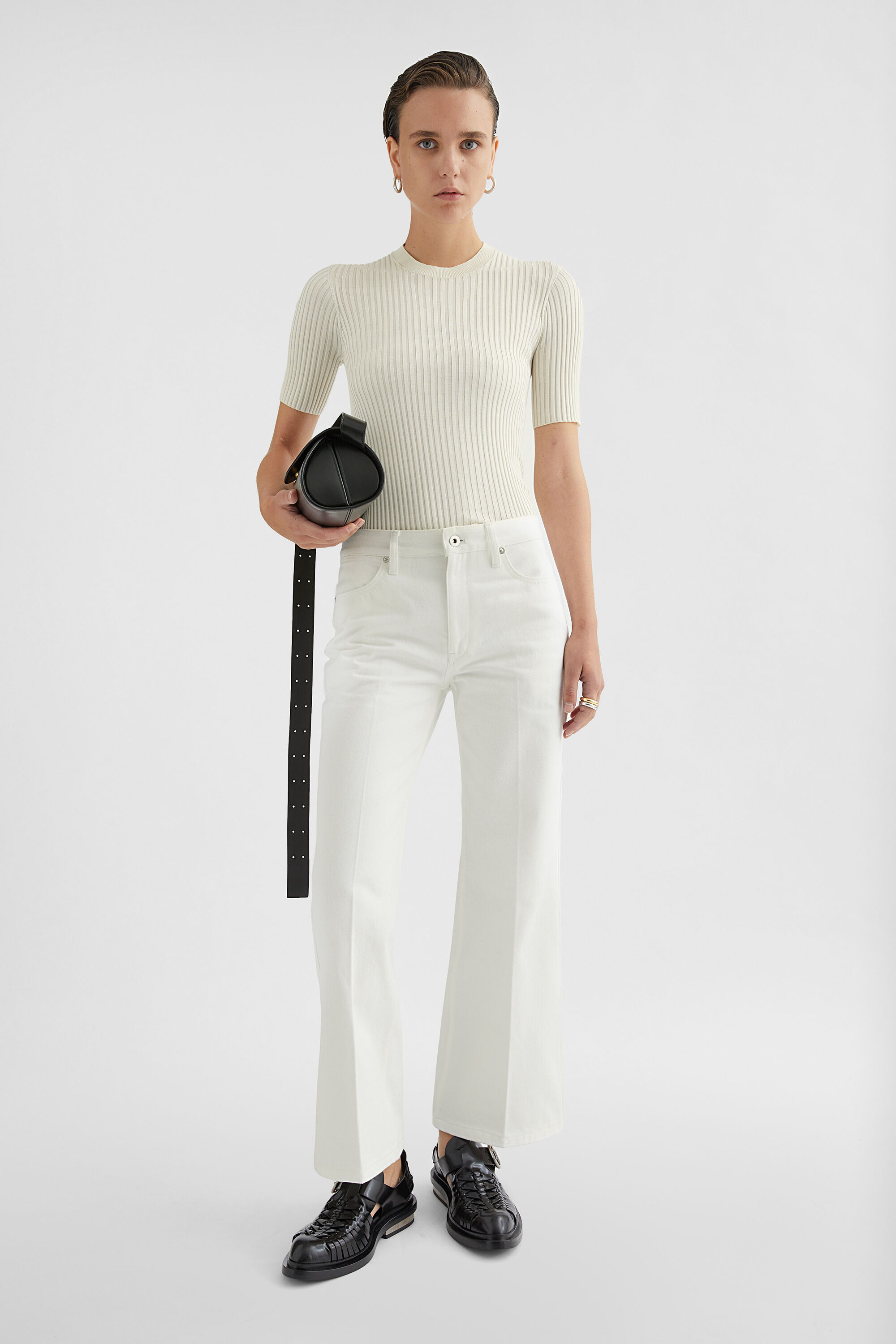Flared Denim Trousers - 2