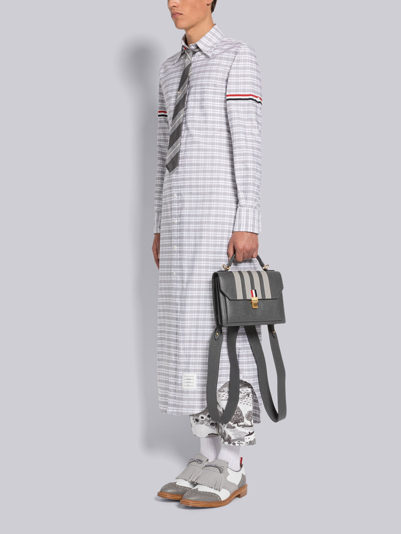 PEBBLE GRAIN LEATHER 4-BAR TOP HANDLE SMALL SCHOOL BAG 6