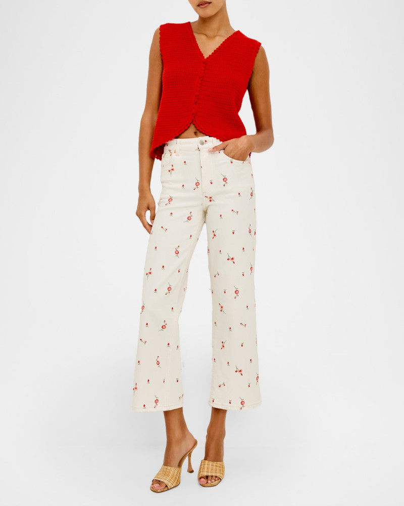 Rails Getty Floral Crop Jeans outlook