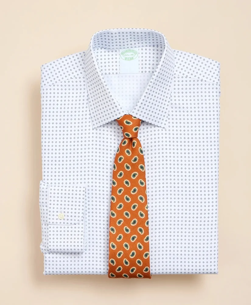 Brooks Brothers Explorer Collection Non-Iron Twill Ainsley Collar, Geo Dot Dress Shirt - 1