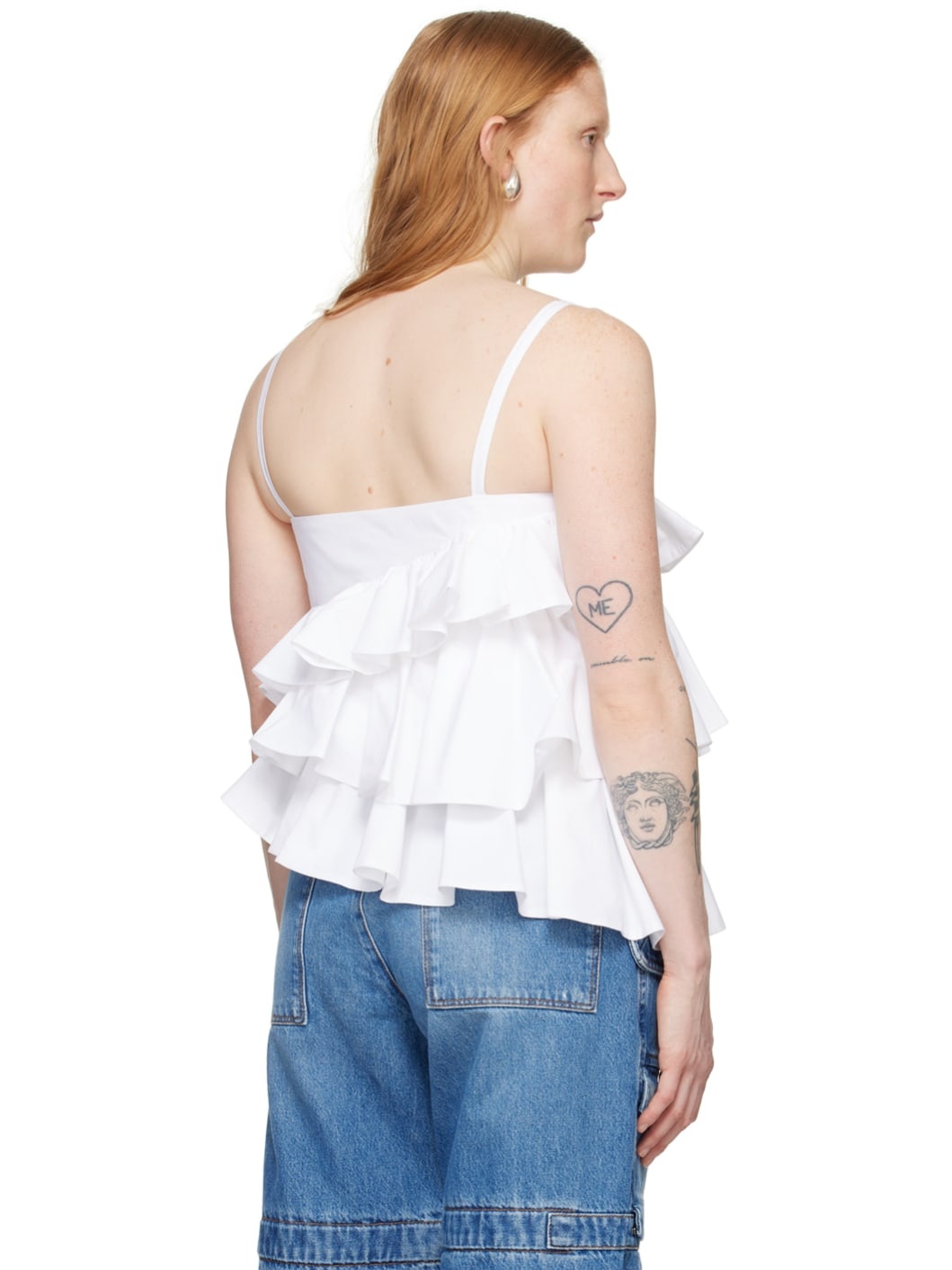 White Ruffled Camisole - 3