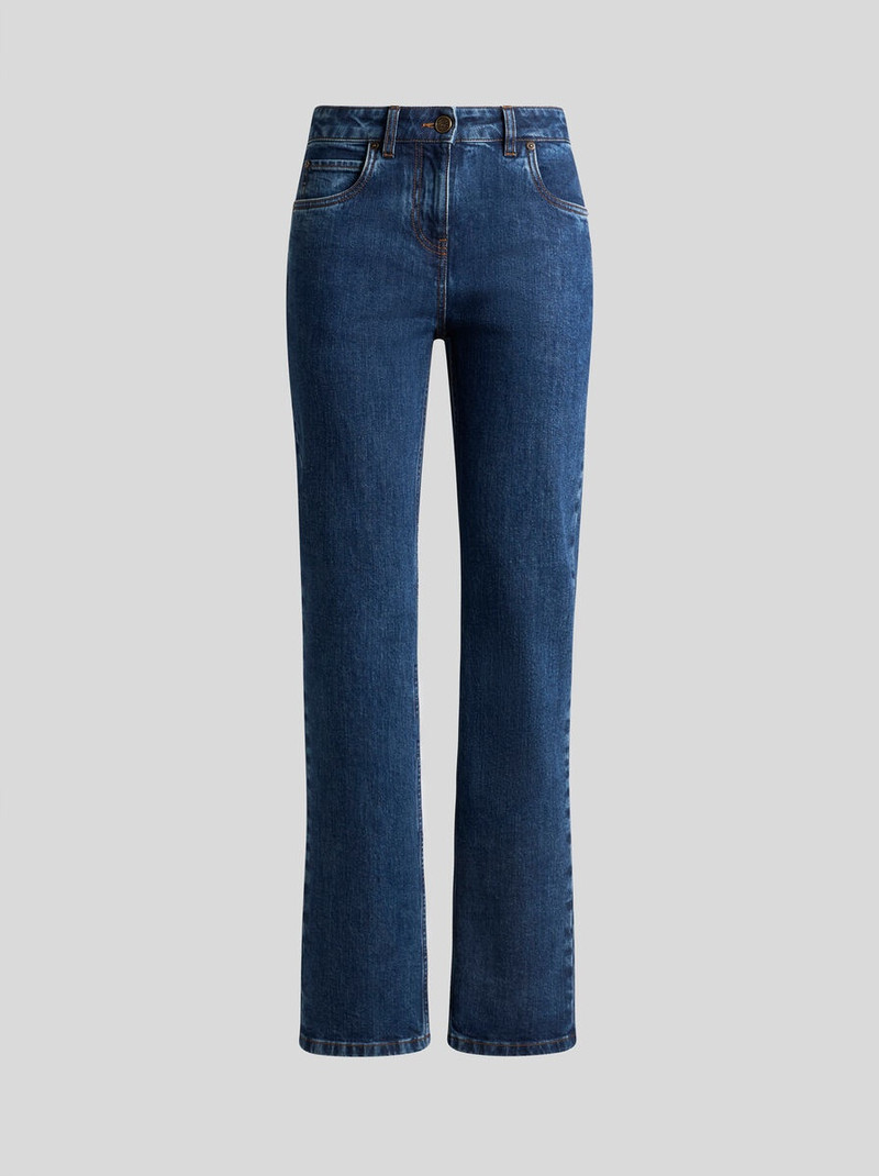 JEANS WITH EMBROIDERED REAR LOGO - 1