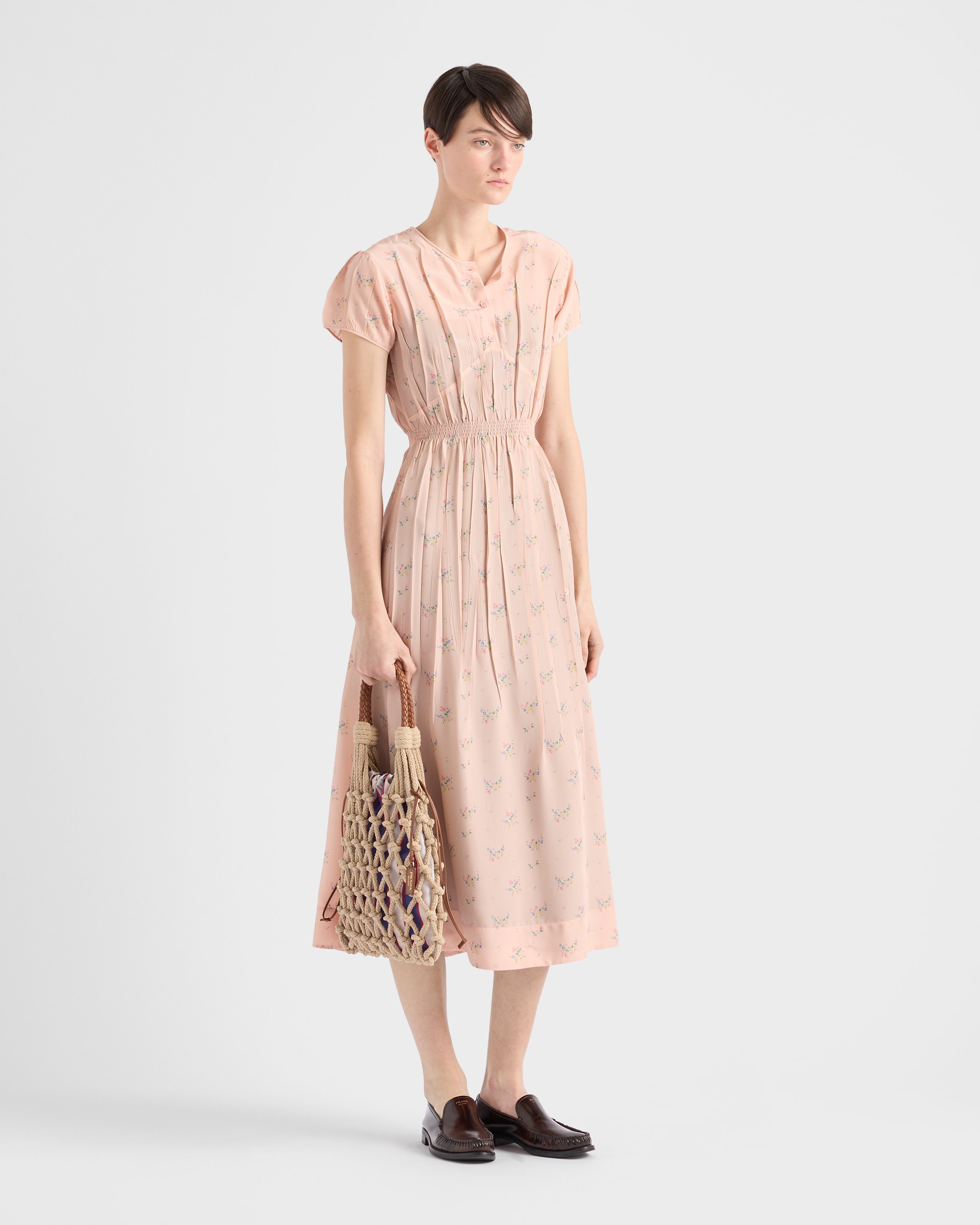 Floral print pongé dress - 2