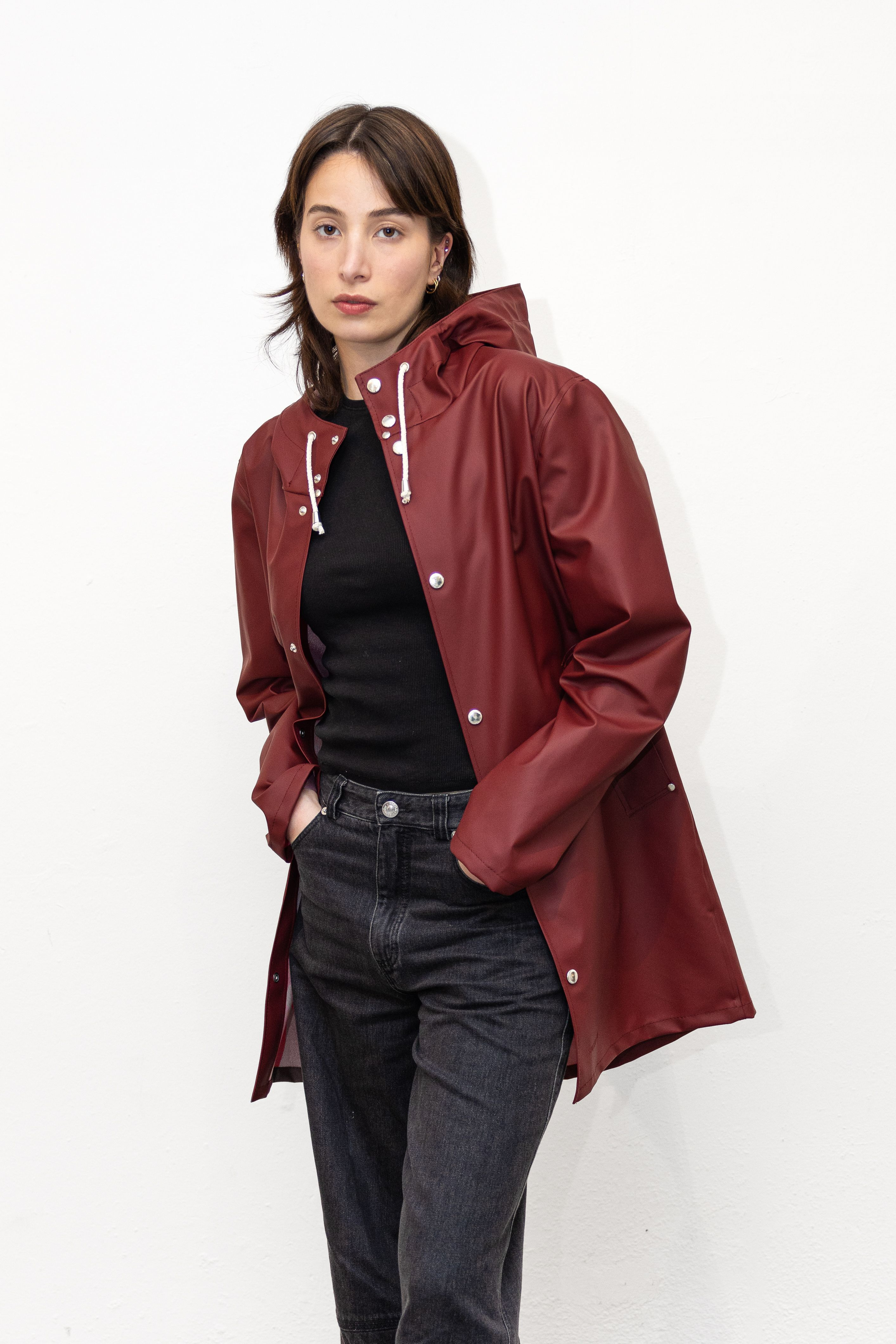 Stockholm Lightweight Raincoat Burgundy - 2