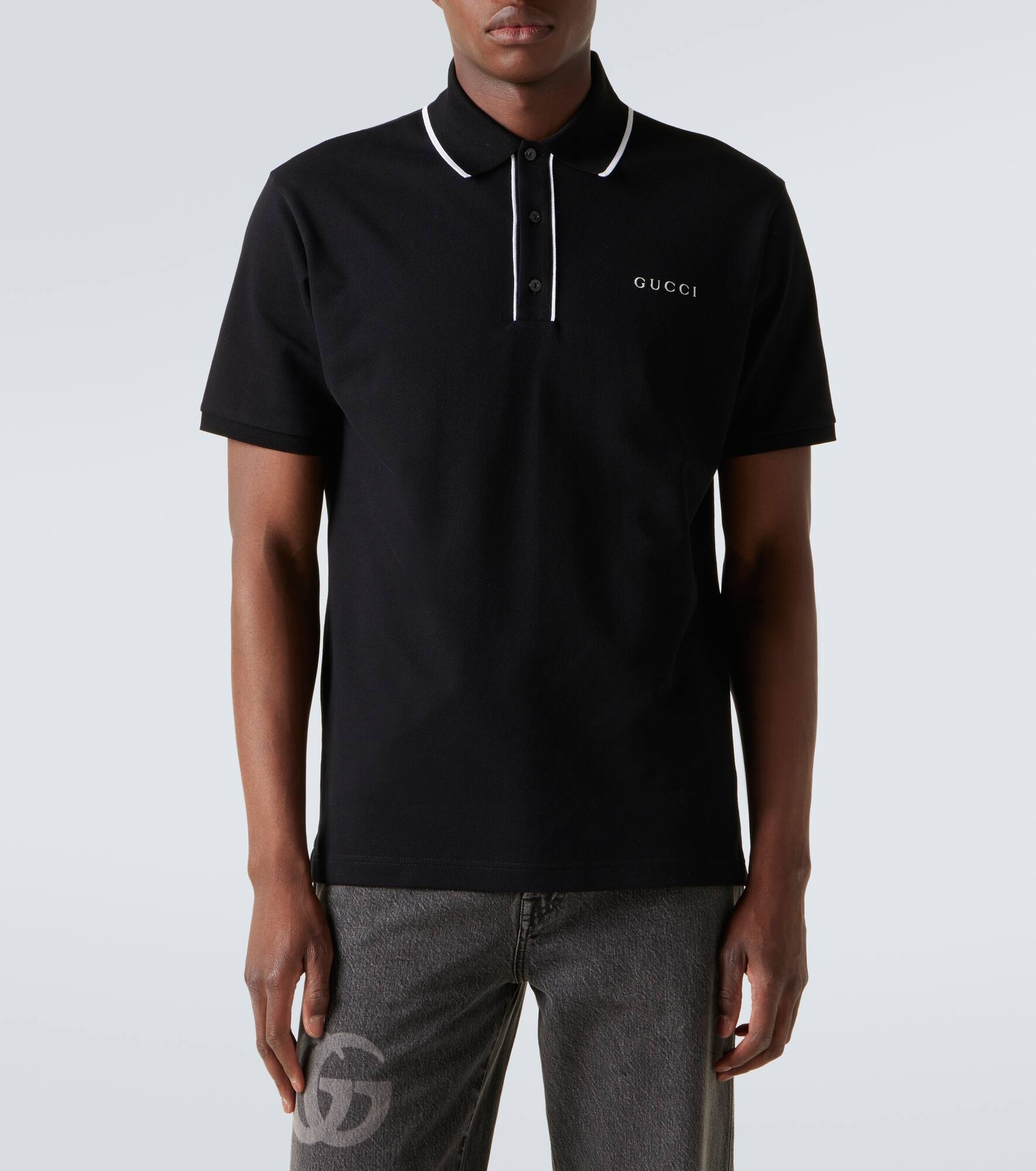 Logo cotton-blend piqué polo shirt - 3