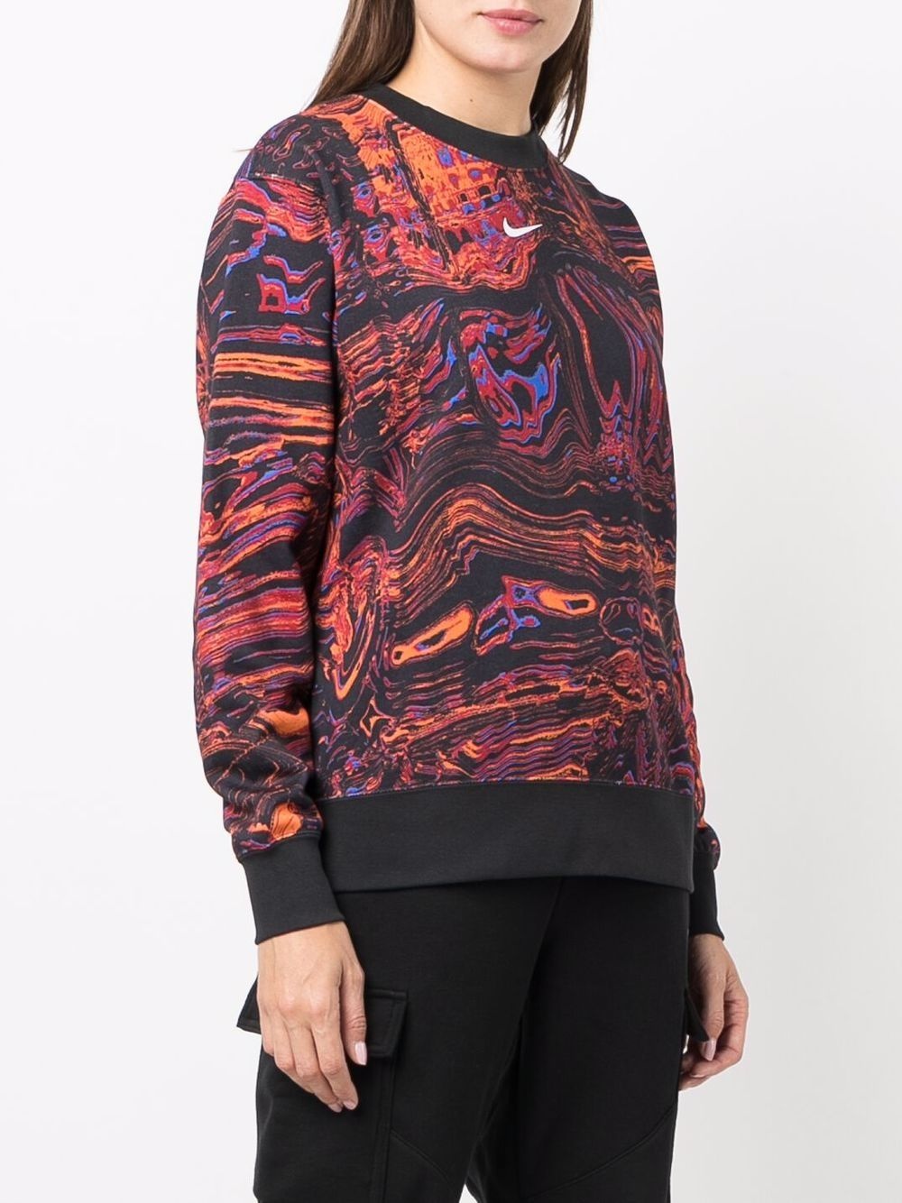 marble-print cotton sweatshirt - 3