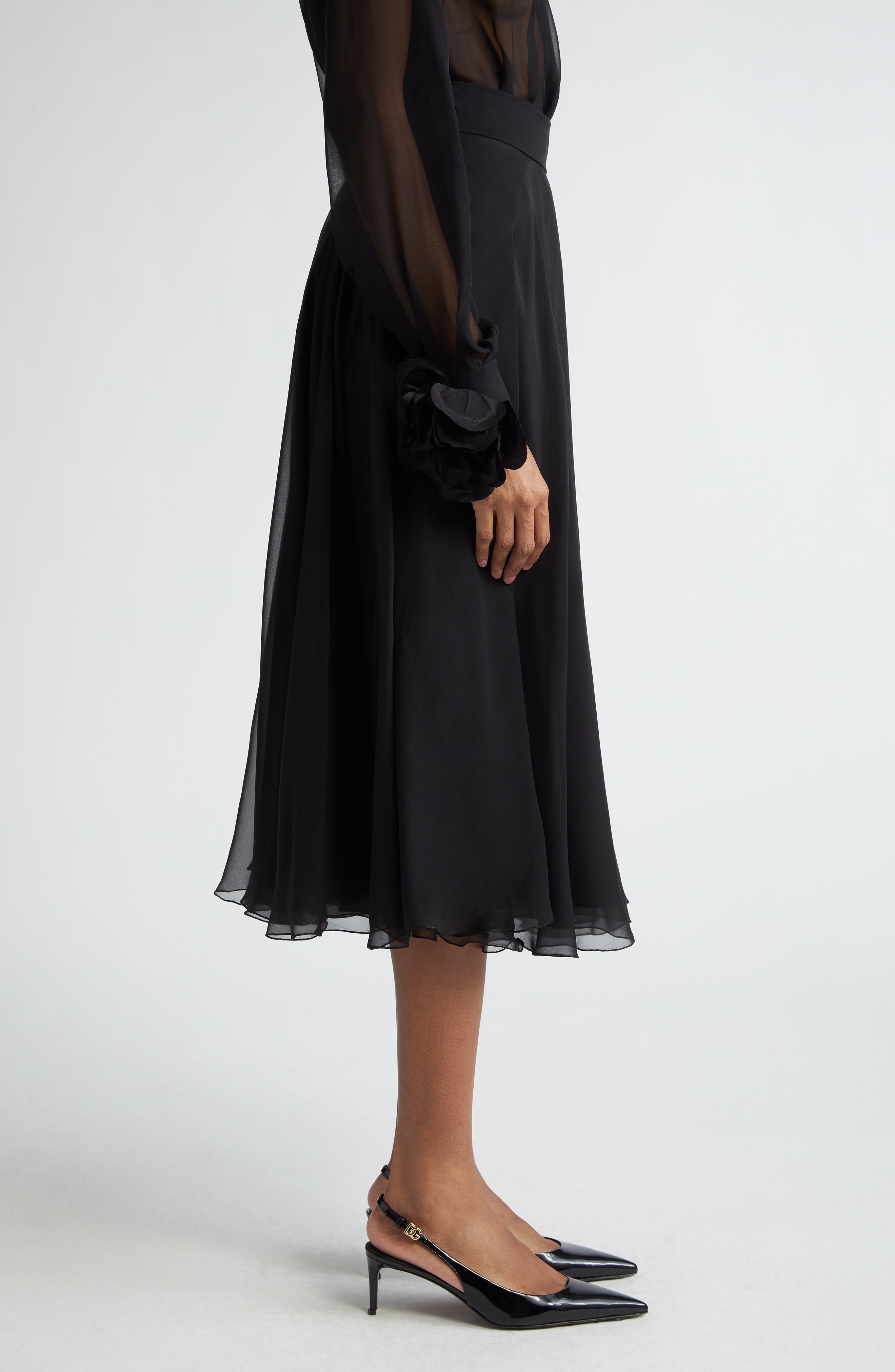 Silk Chiffon Circle Skirt - 3