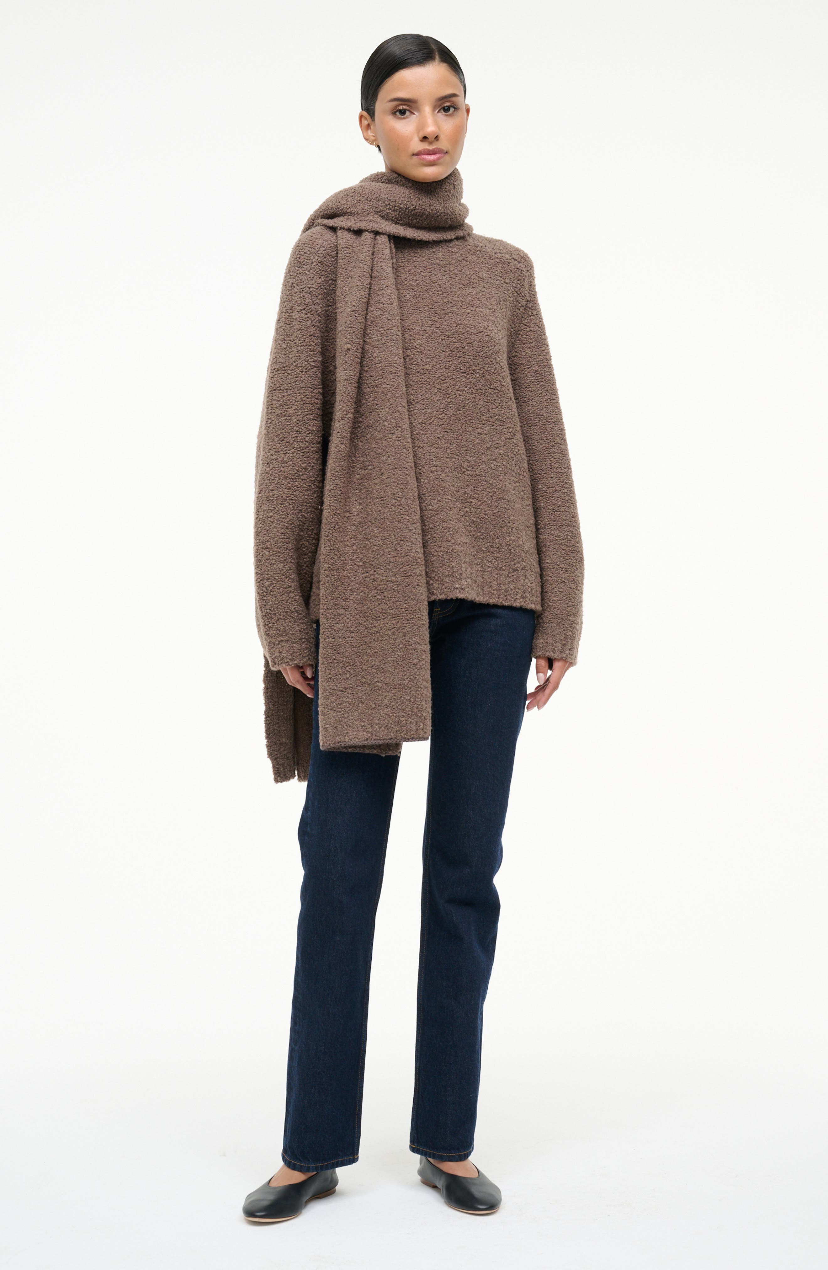 STAUD Siren Sweater & Scarf Set in Truffle at Nordstrom - 3