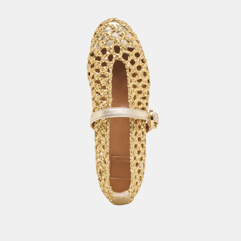 DOVER BALLET FLATS GOLD WOVEN STELLA 8