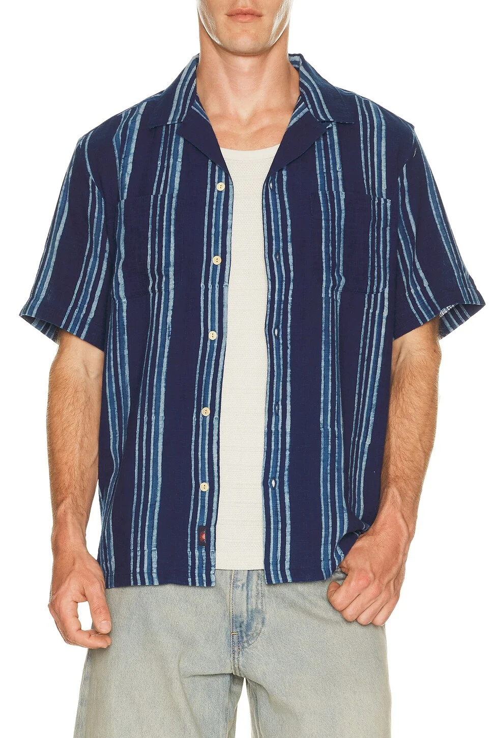 Short Sleeve Indigo Camp Shirt - 1