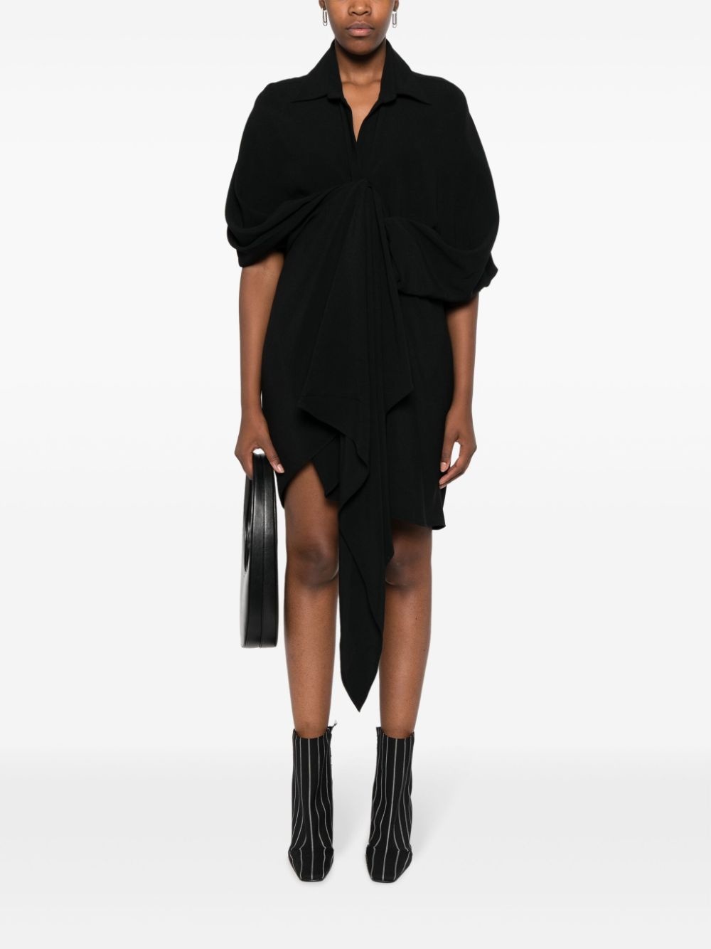 asymmetric poplin shirtdress - 2