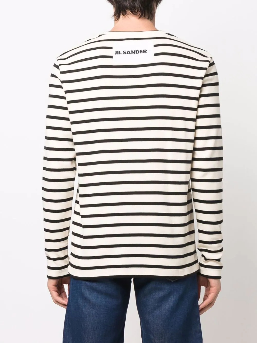 ribbed stripe-pattern knit jumper - 4