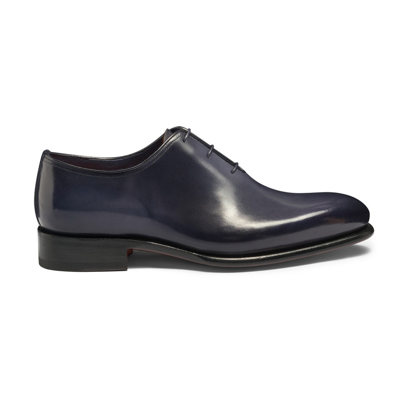 Men's blue leather Oxford shoe - 1