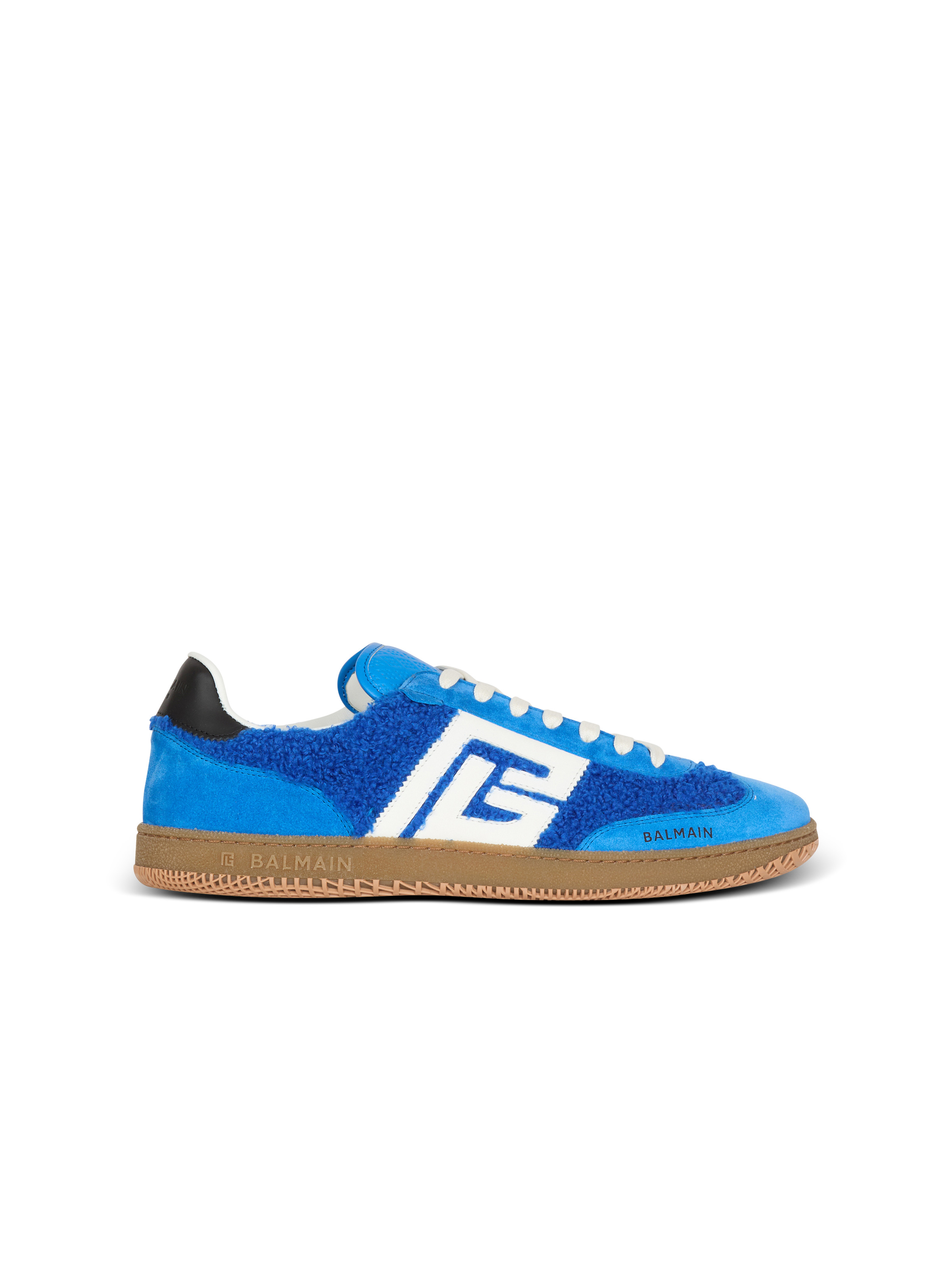 Balmain Suede and bouclé Balmain Swan trainers | REVERSIBLE